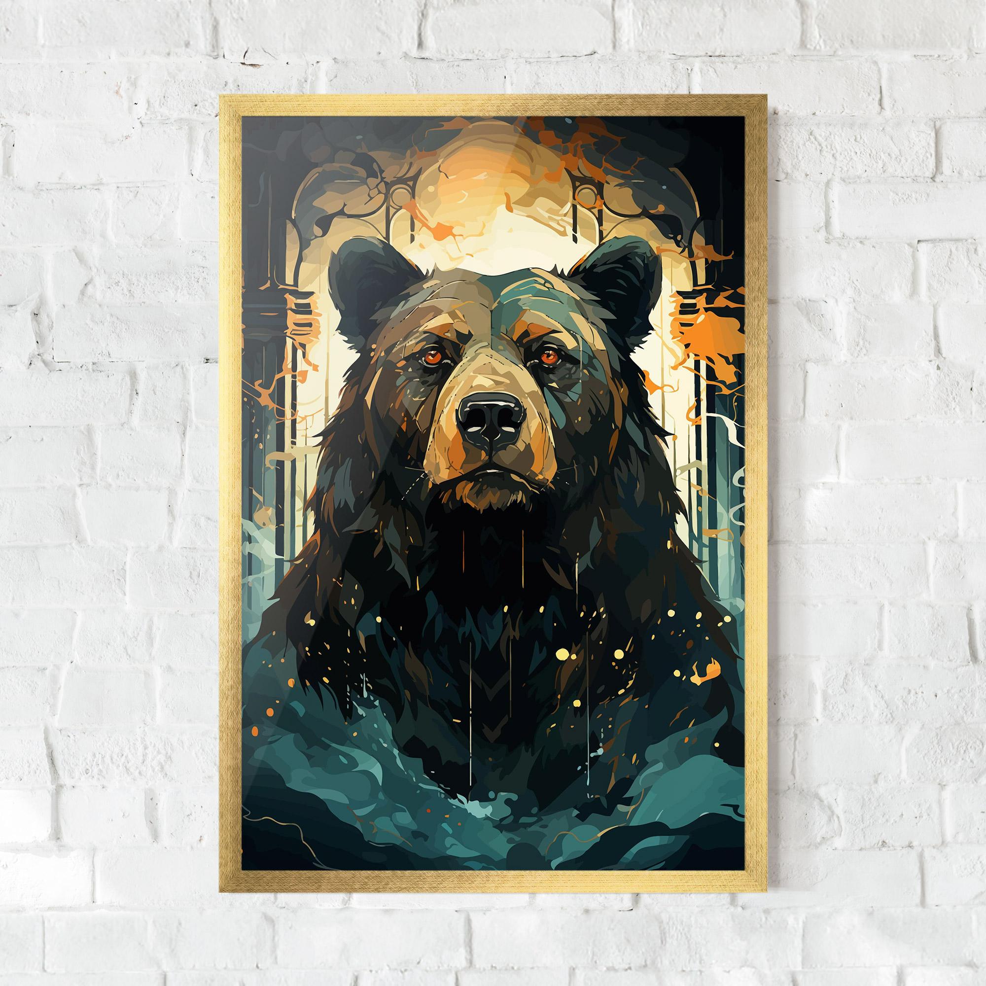 Gerahmte Poster Brown Bear Art mockup 0