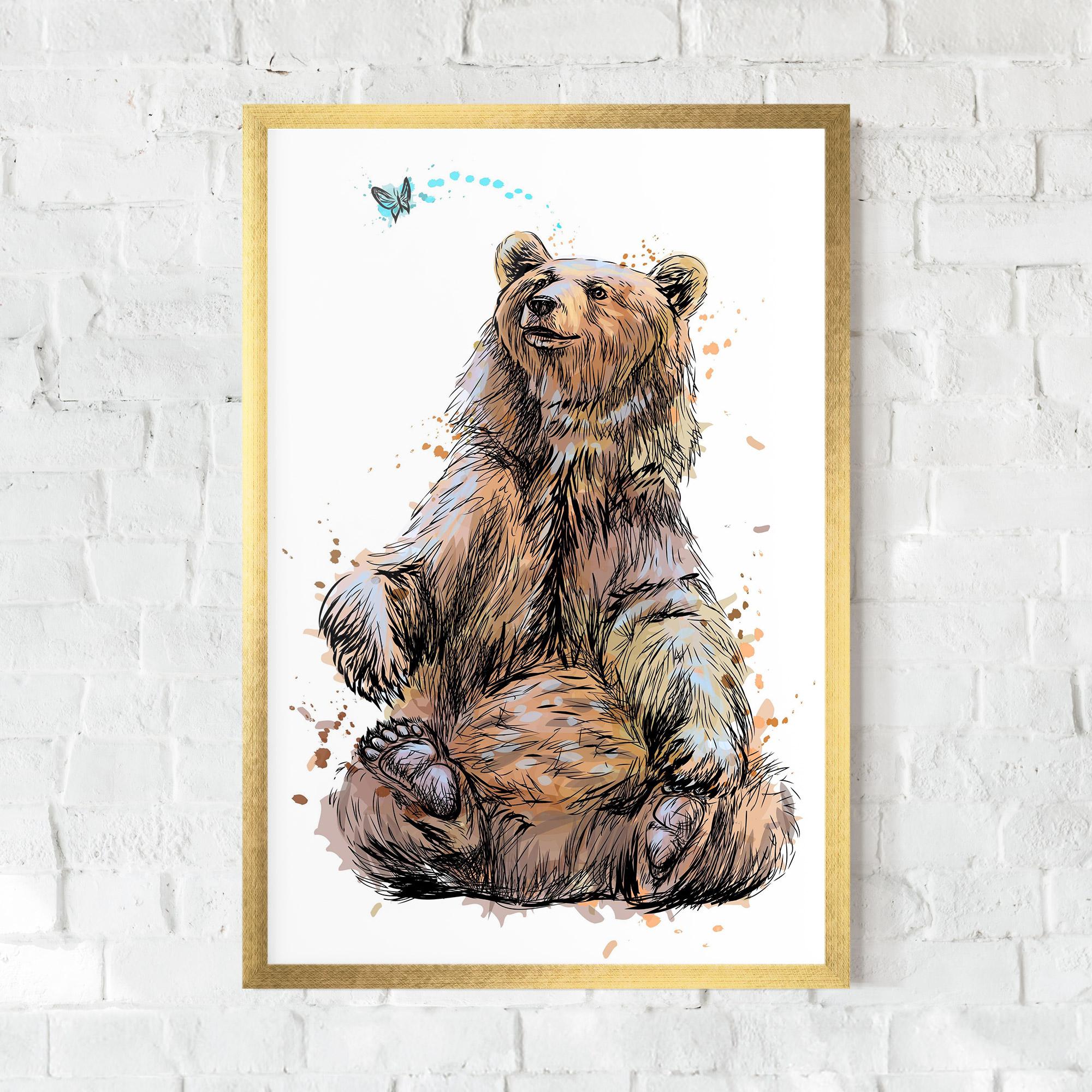 Gerahmte Poster Butterfly Bear mockup 0