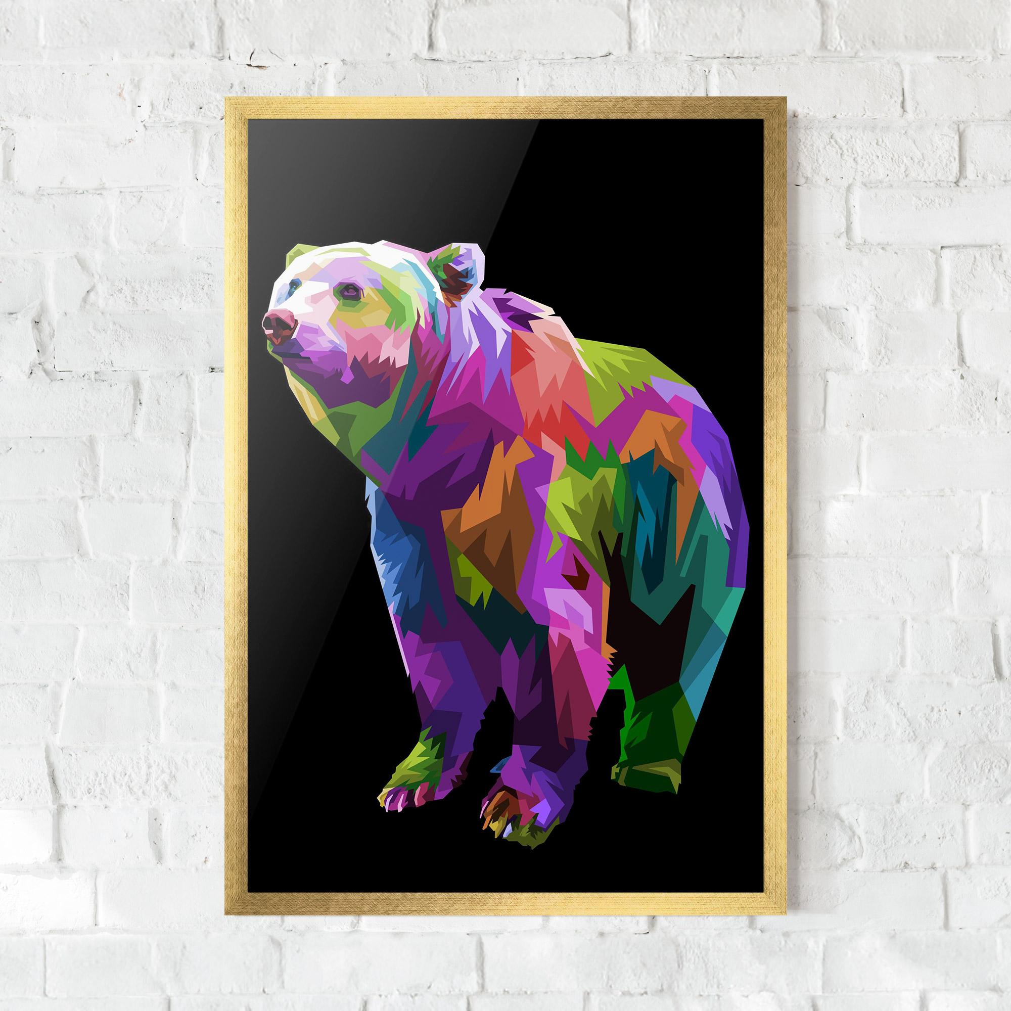 Gerahmte Poster Colorful Icebear mockup 0