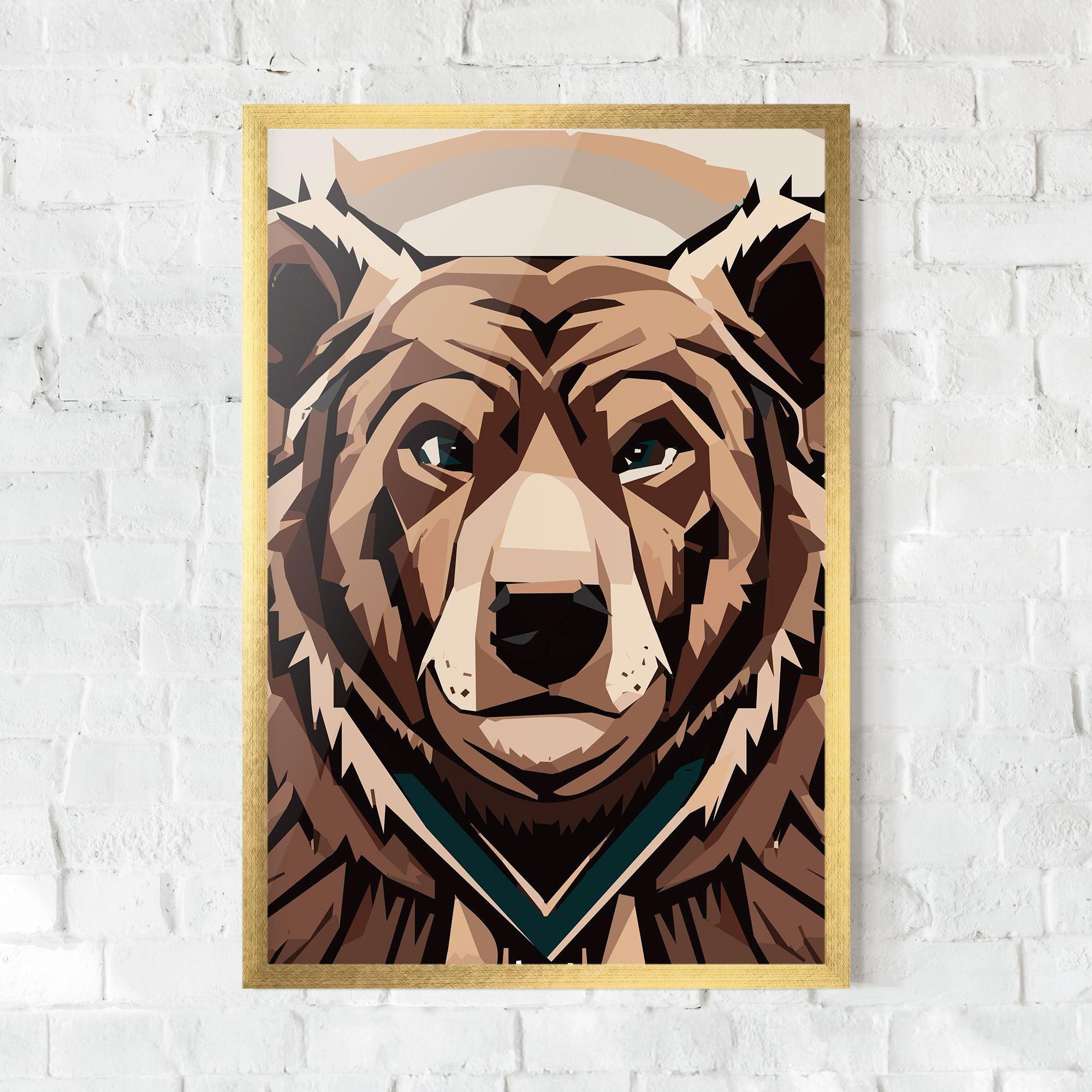 Gerahmte Poster Grizzly Art mockup 0