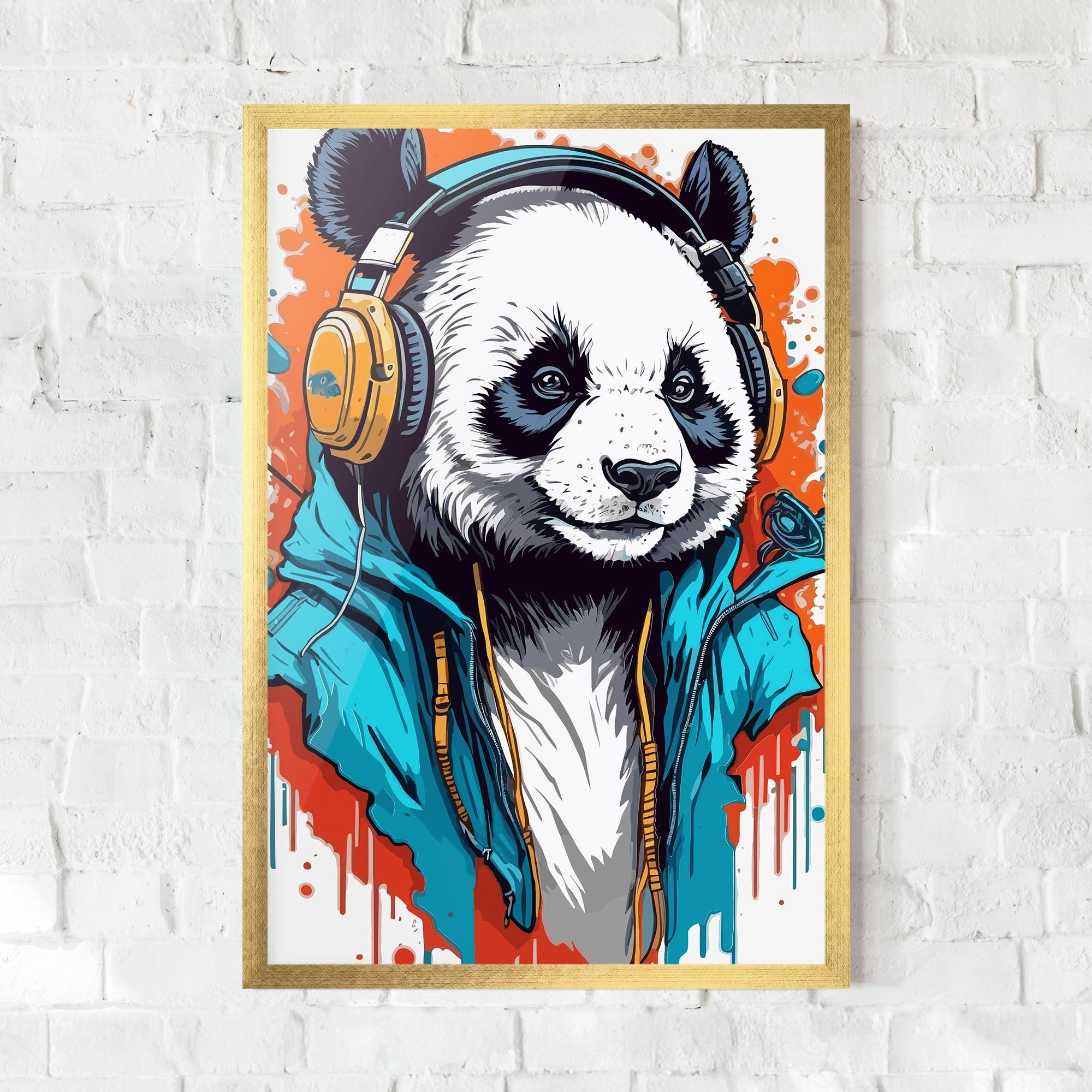 Gerahmte Poster Music Panda mockup 0