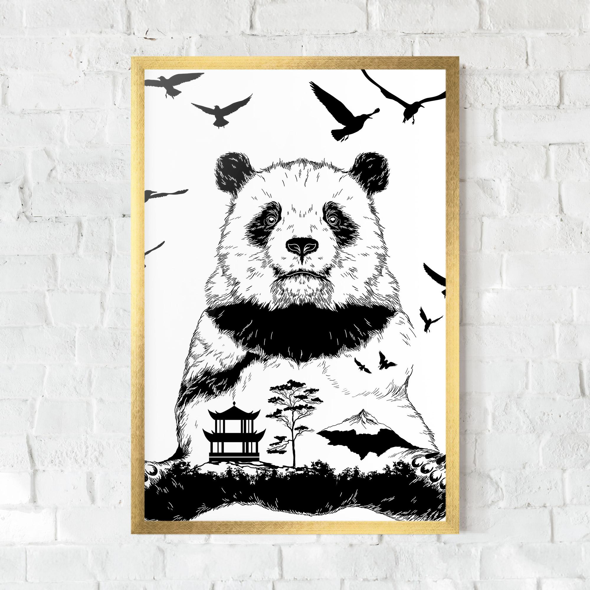Gerahmte Poster Panda Bear mockup 0