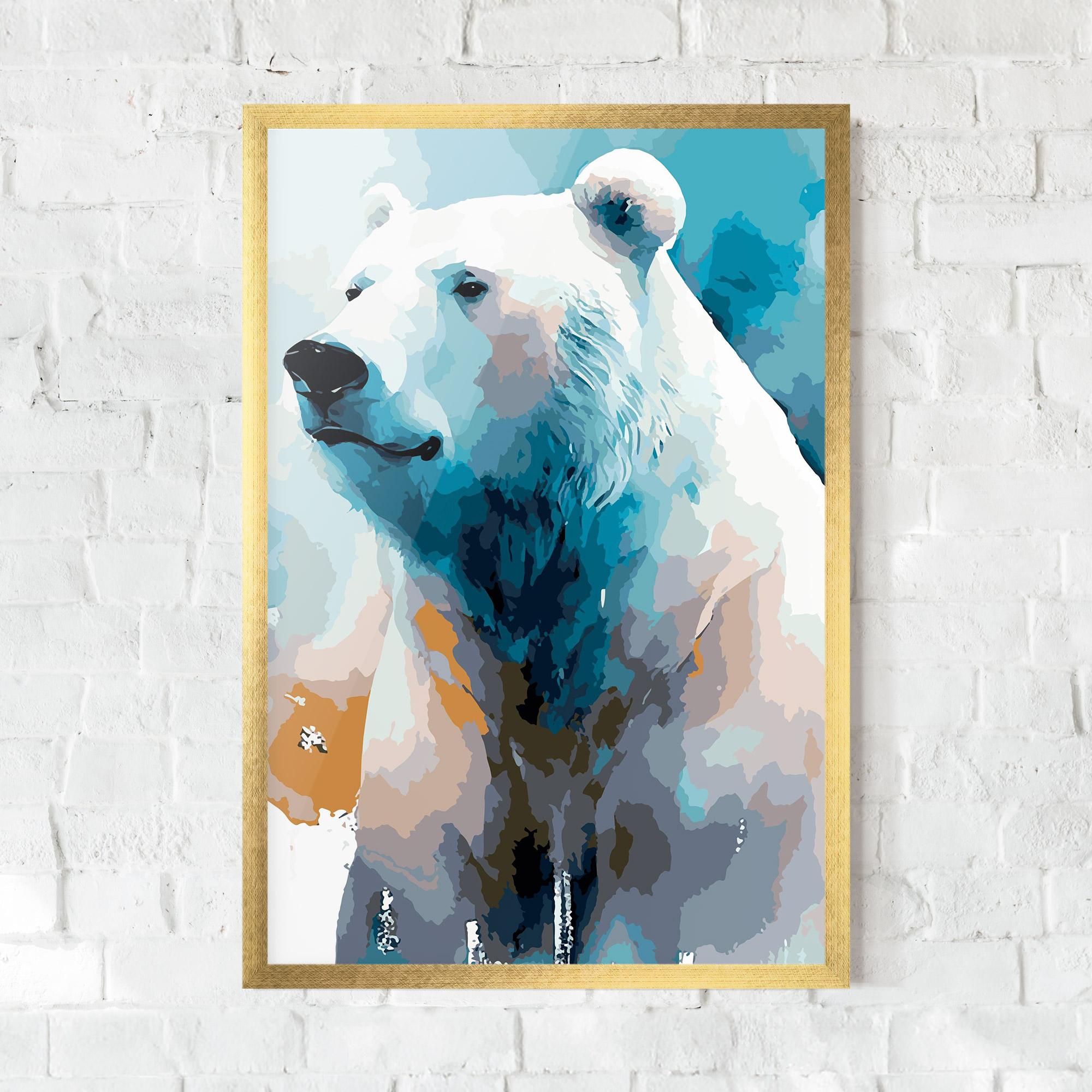 Gerahmte Poster Polar White Bear mockup 0