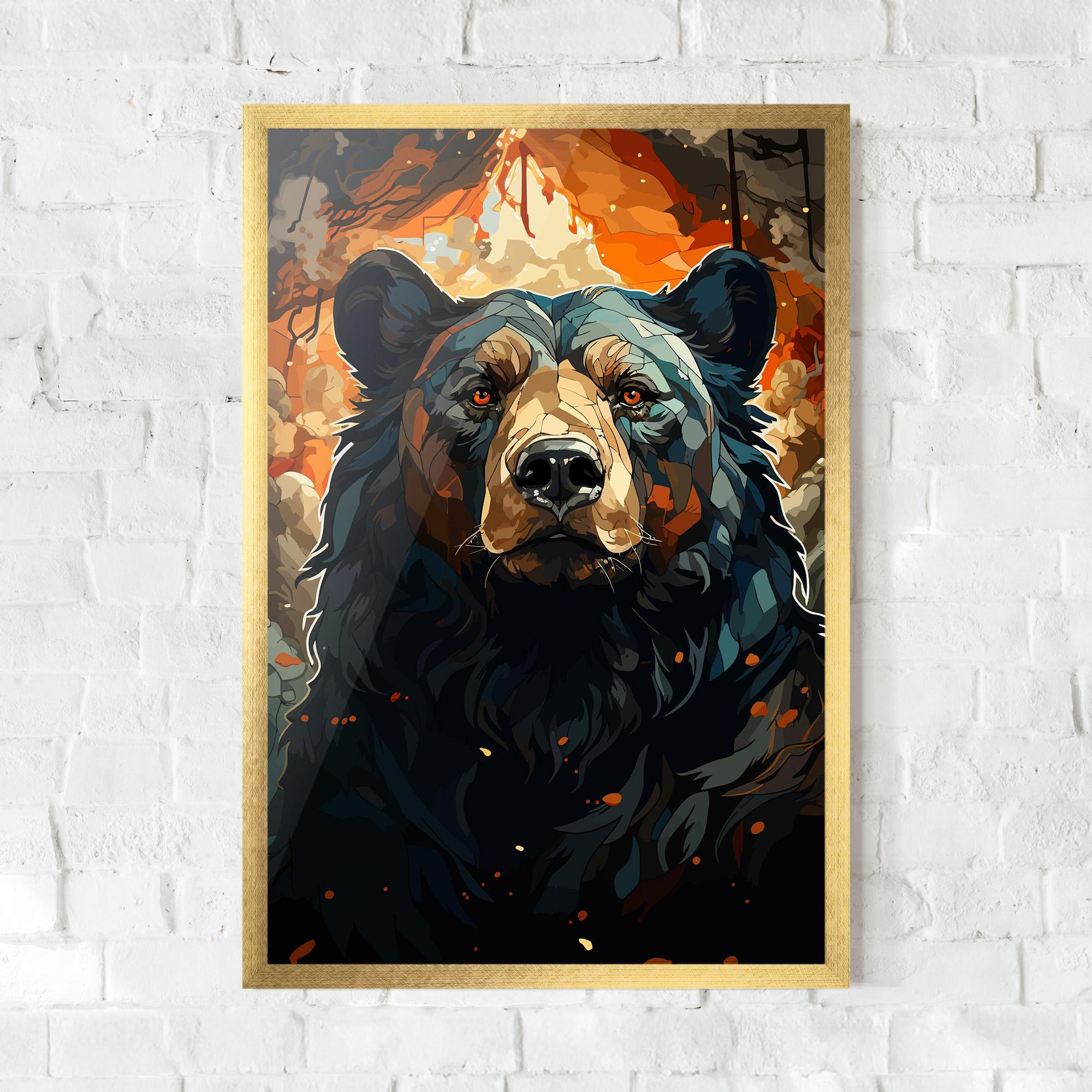 Gerahmte Poster Pretty Bear Art mockup 0