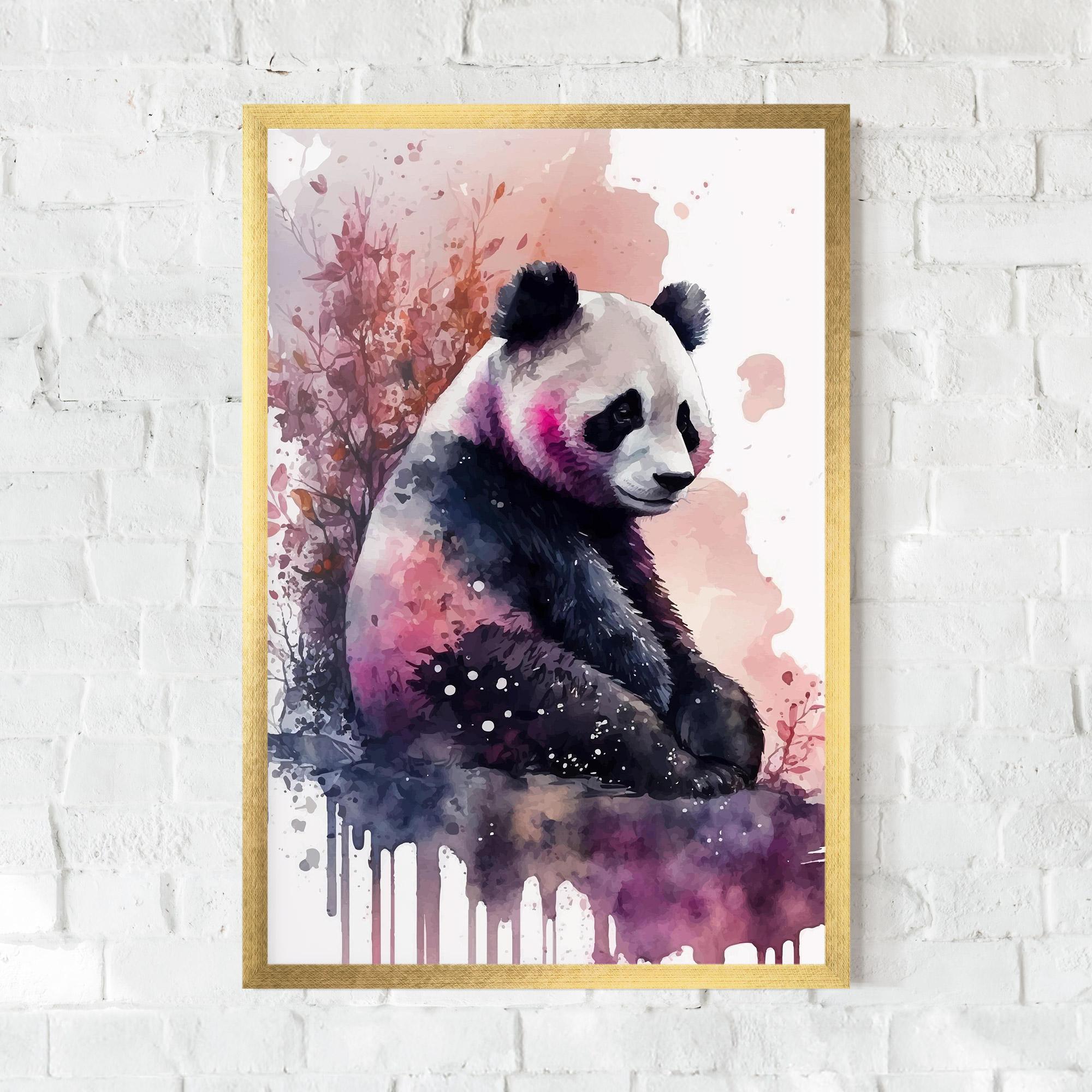 Gerahmte Poster Purple Panda Art mockup 0