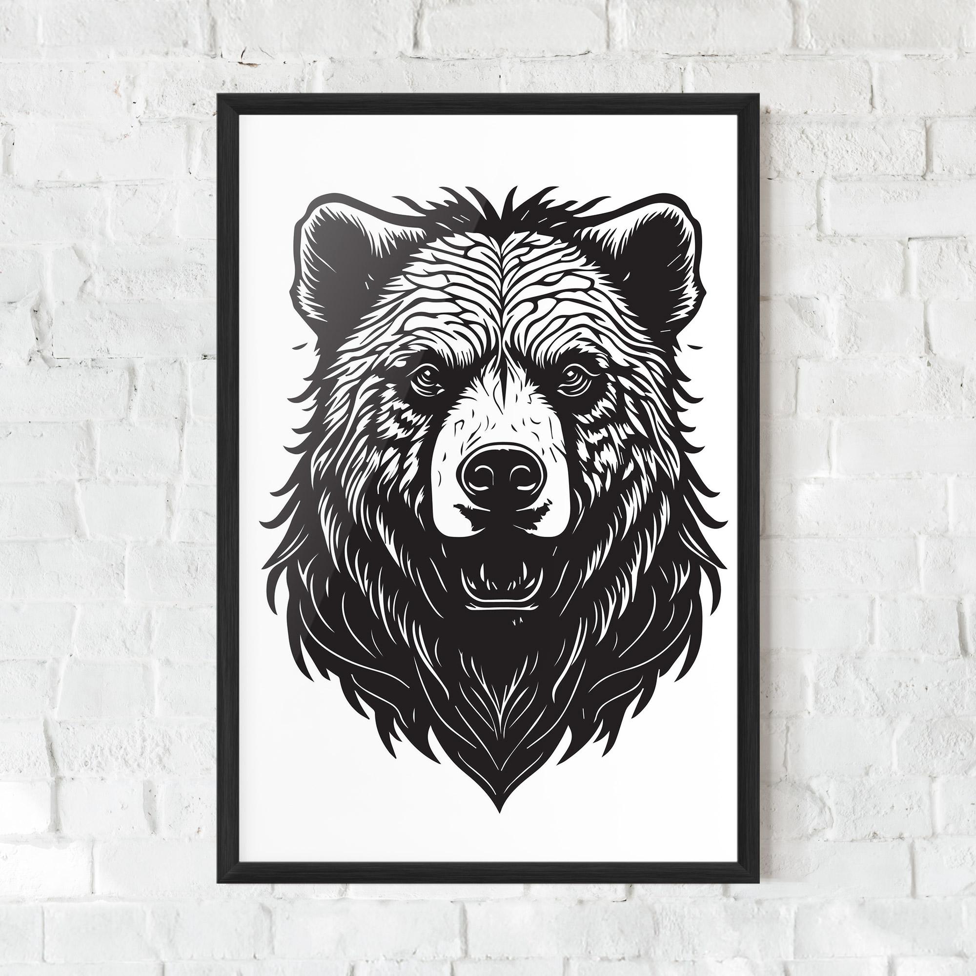 Gerahmte Poster Bear Black Head mockup 0