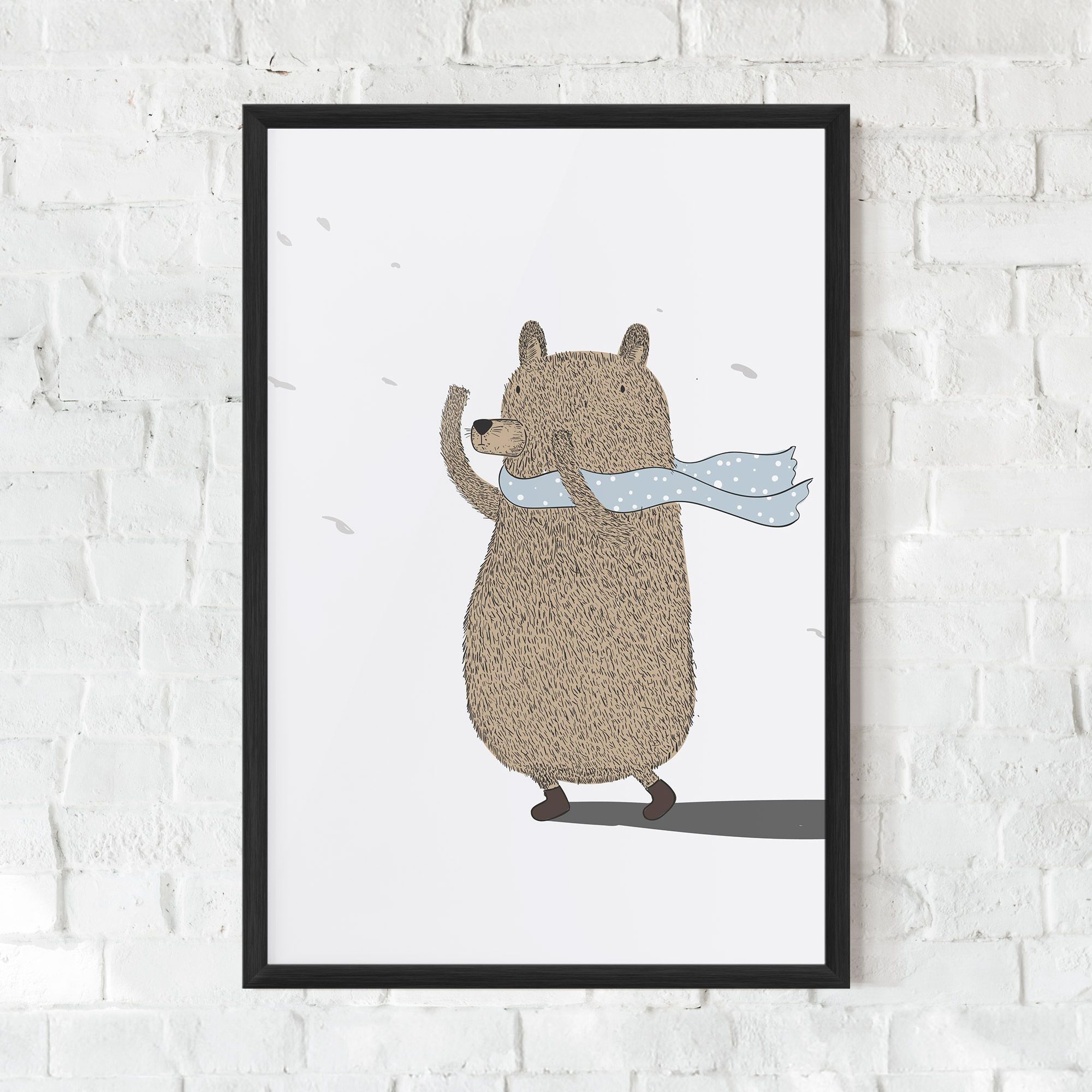 Bear Wearing A Scarf mockup 0