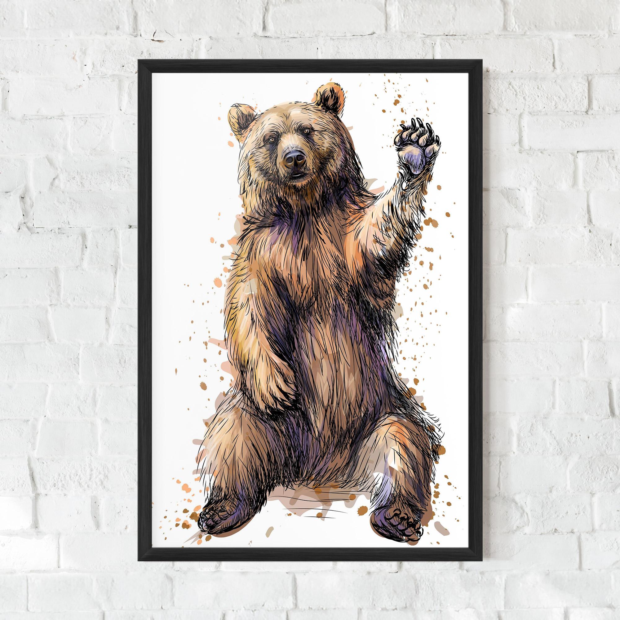 Gerahmte Poster Brown Purple Bear mockup 0
