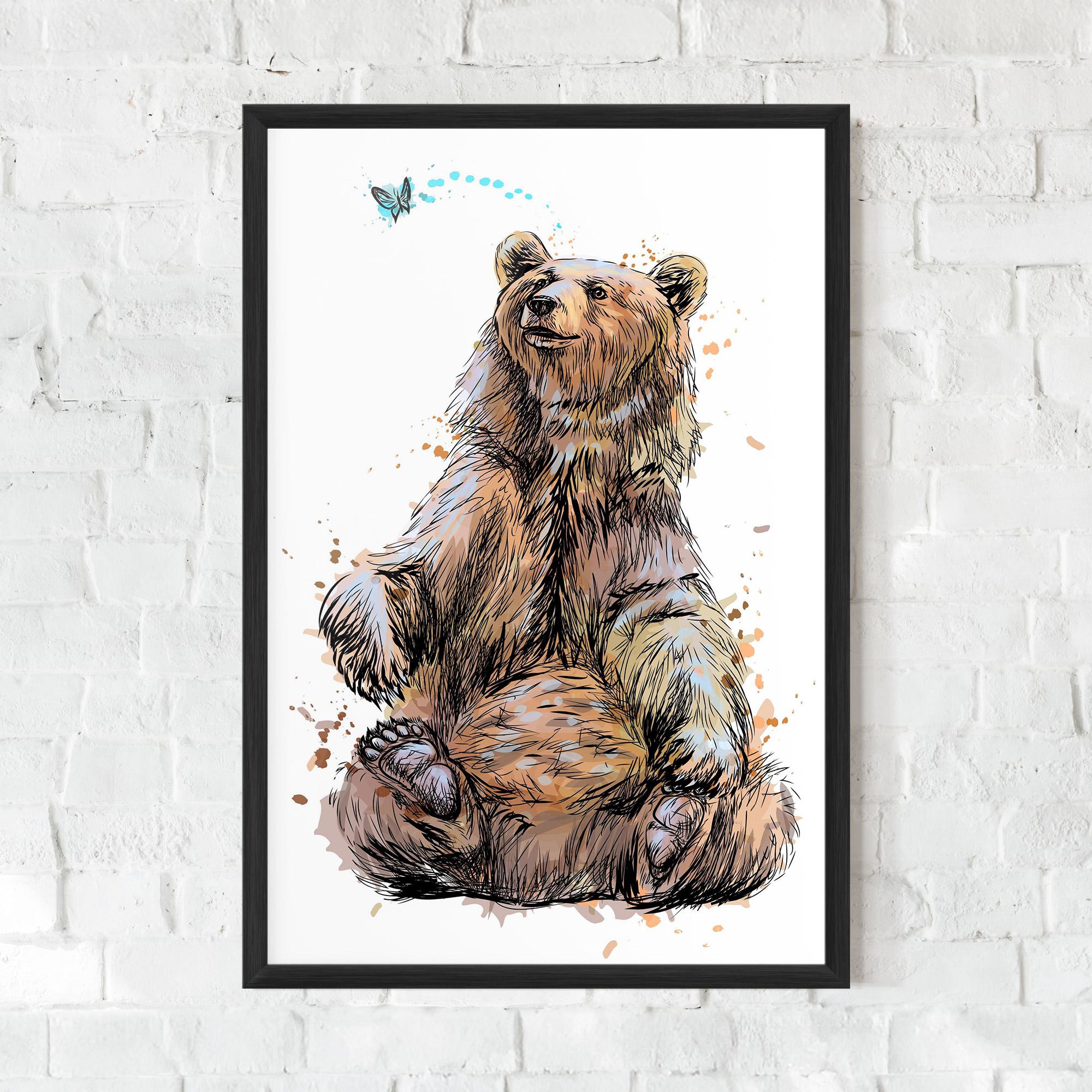Gerahmte Poster Butterfly Bear mockup 0