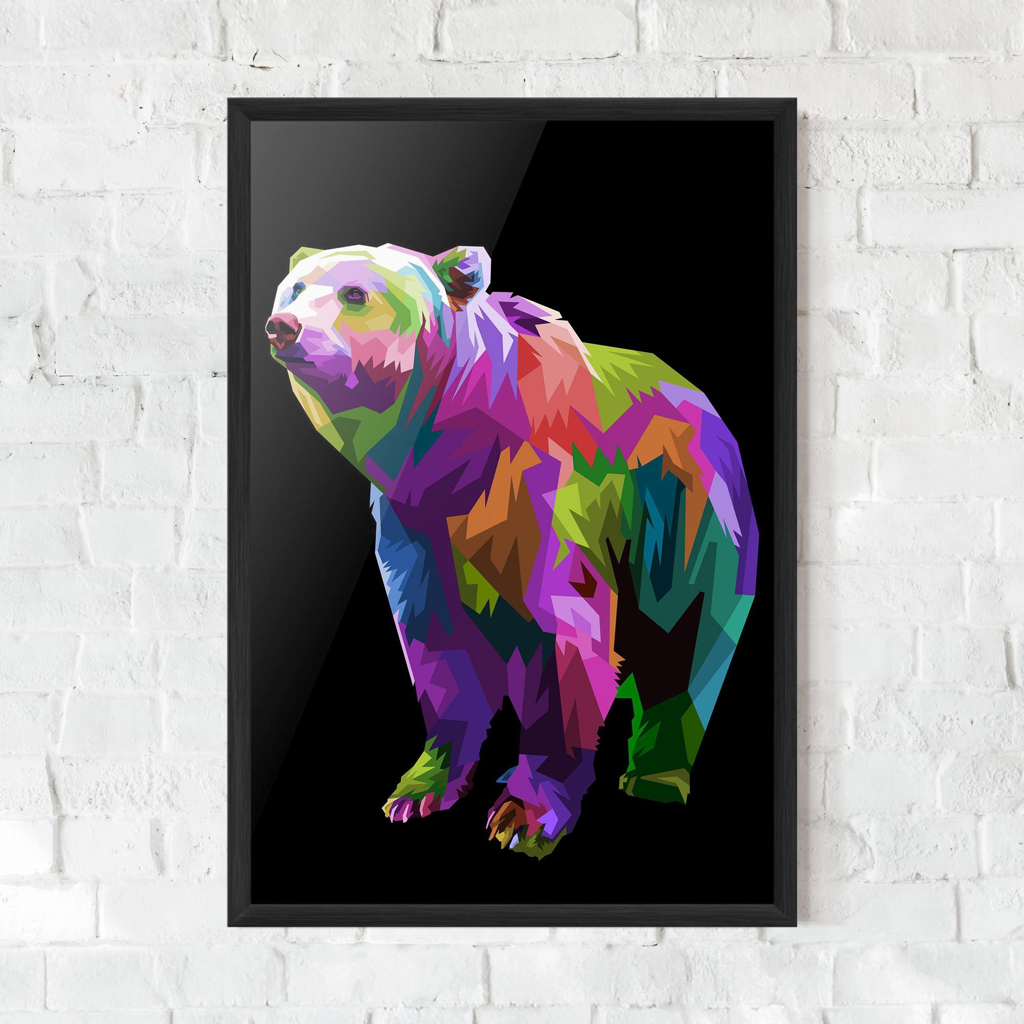 Gerahmte Poster Colorful Icebear mockup 0