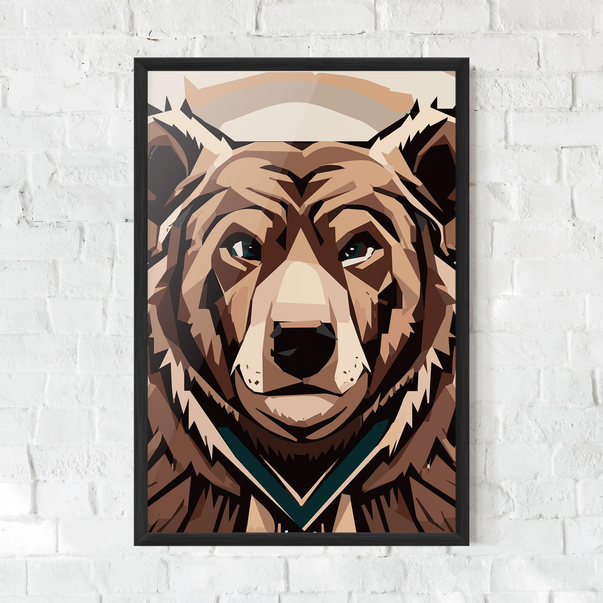 Gerahmte Poster Grizzly Art mockup 0