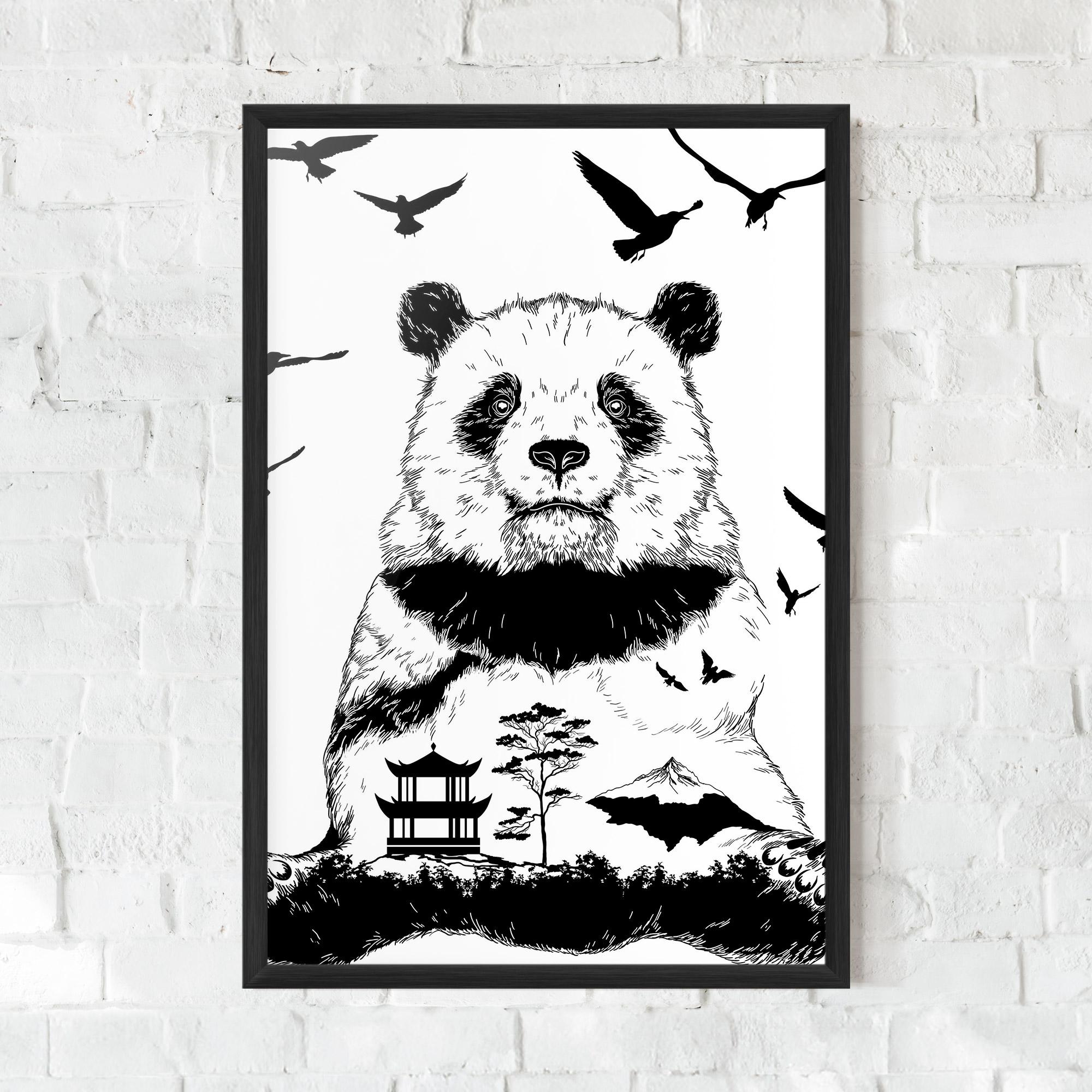 Gerahmte Poster Panda Bear mockup 0