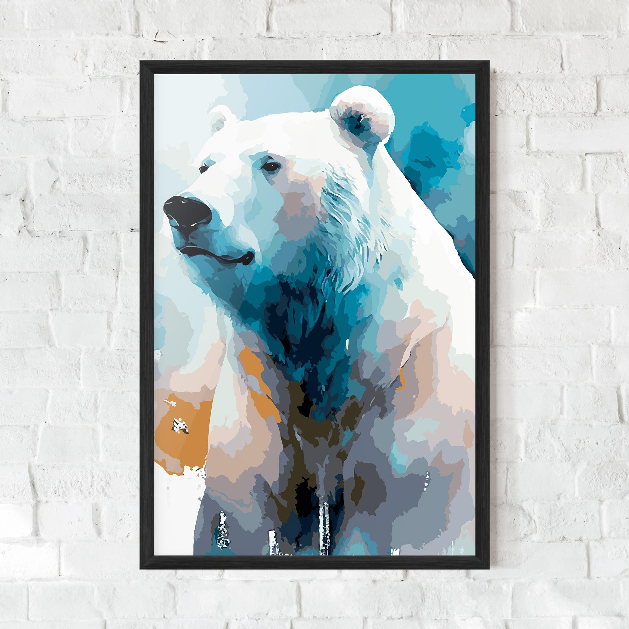 Gerahmte Poster Polar White Bear mockup 0