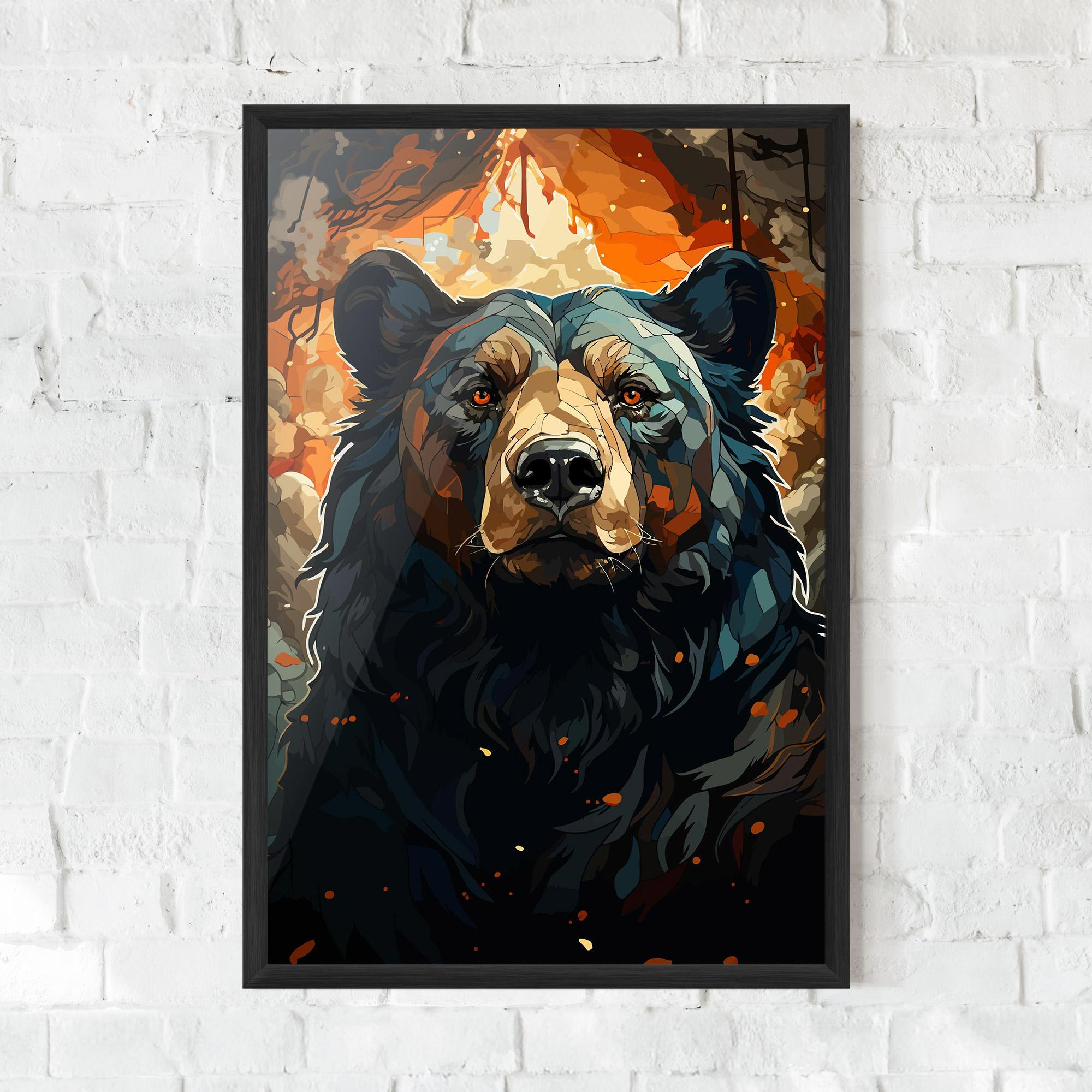 Gerahmte Poster Pretty Bear Art mockup 0
