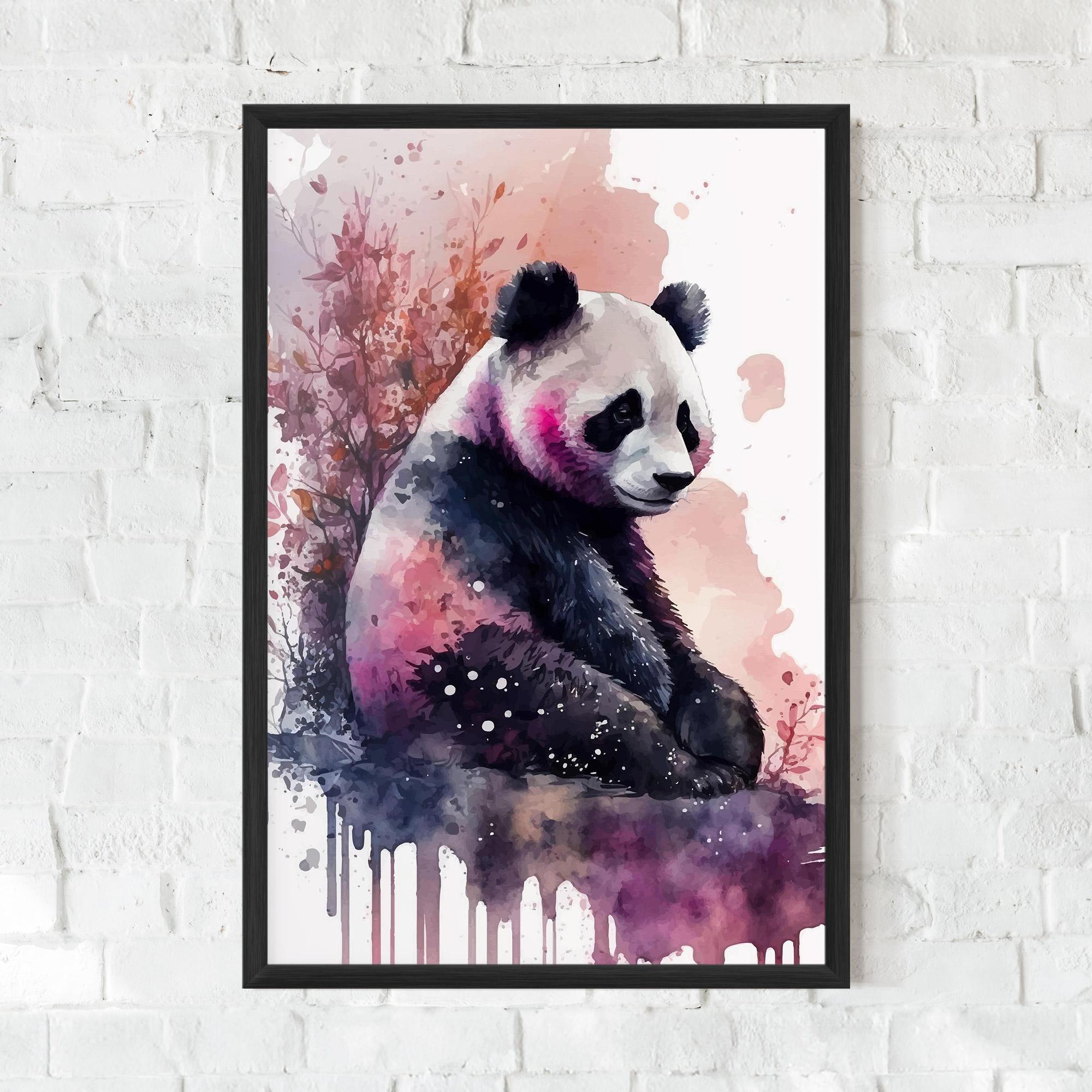 Gerahmte Poster Purple Panda Art mockup 0