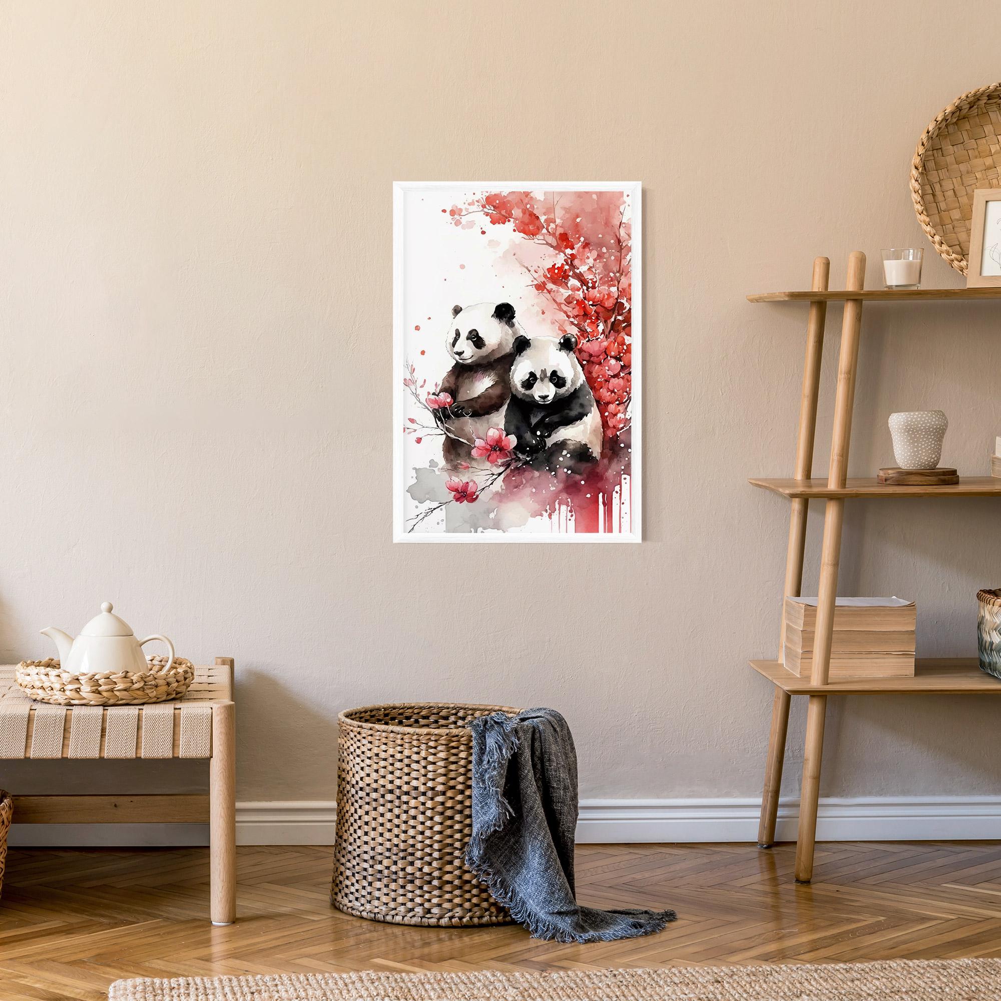 Gerahmte Poster Blossom Panda mockup 9