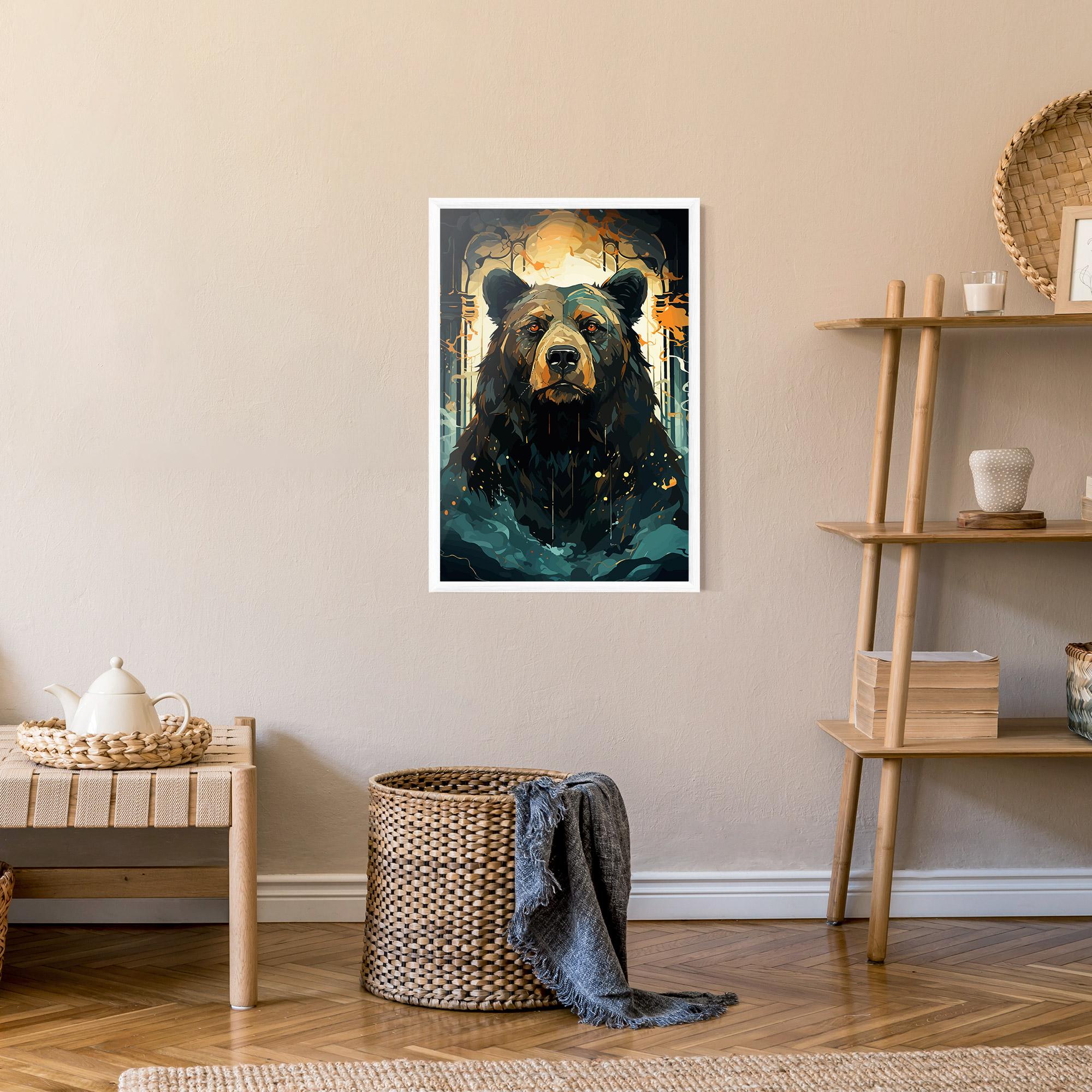 Gerahmte Poster Brown Bear Art mockup 9