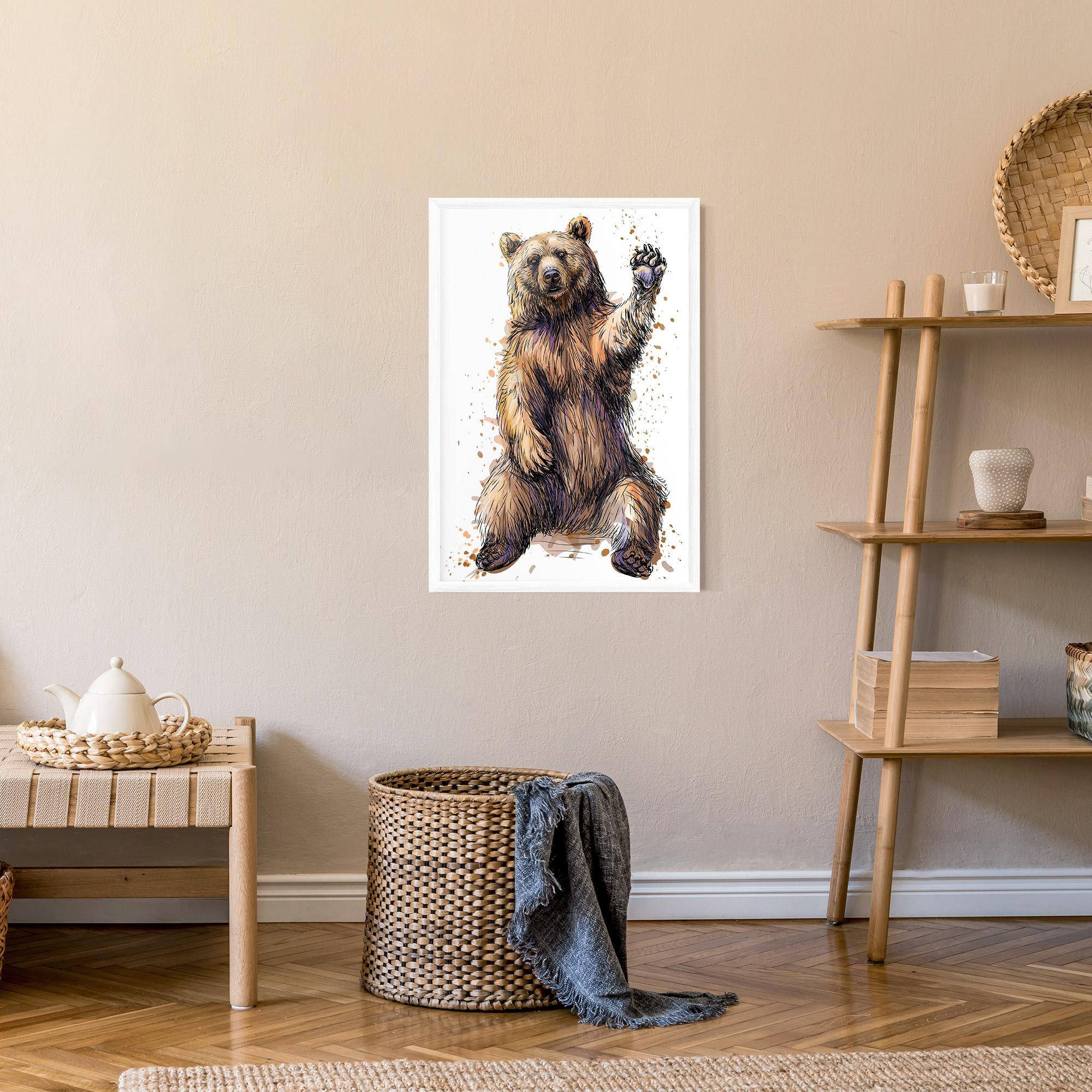 Gerahmte Poster Brown Purple Bear mockup 9