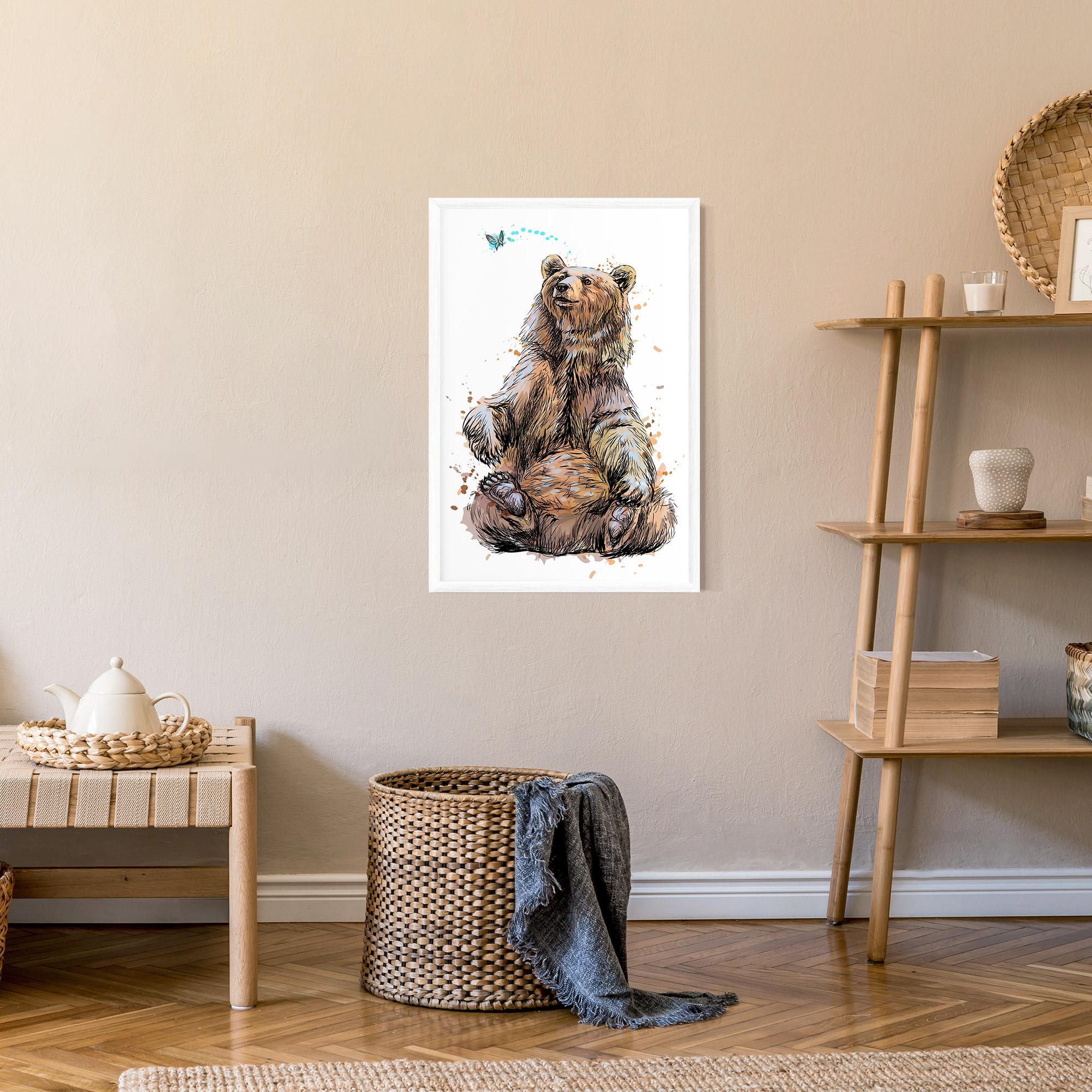 Gerahmte Poster Butterfly Bear mockup 9