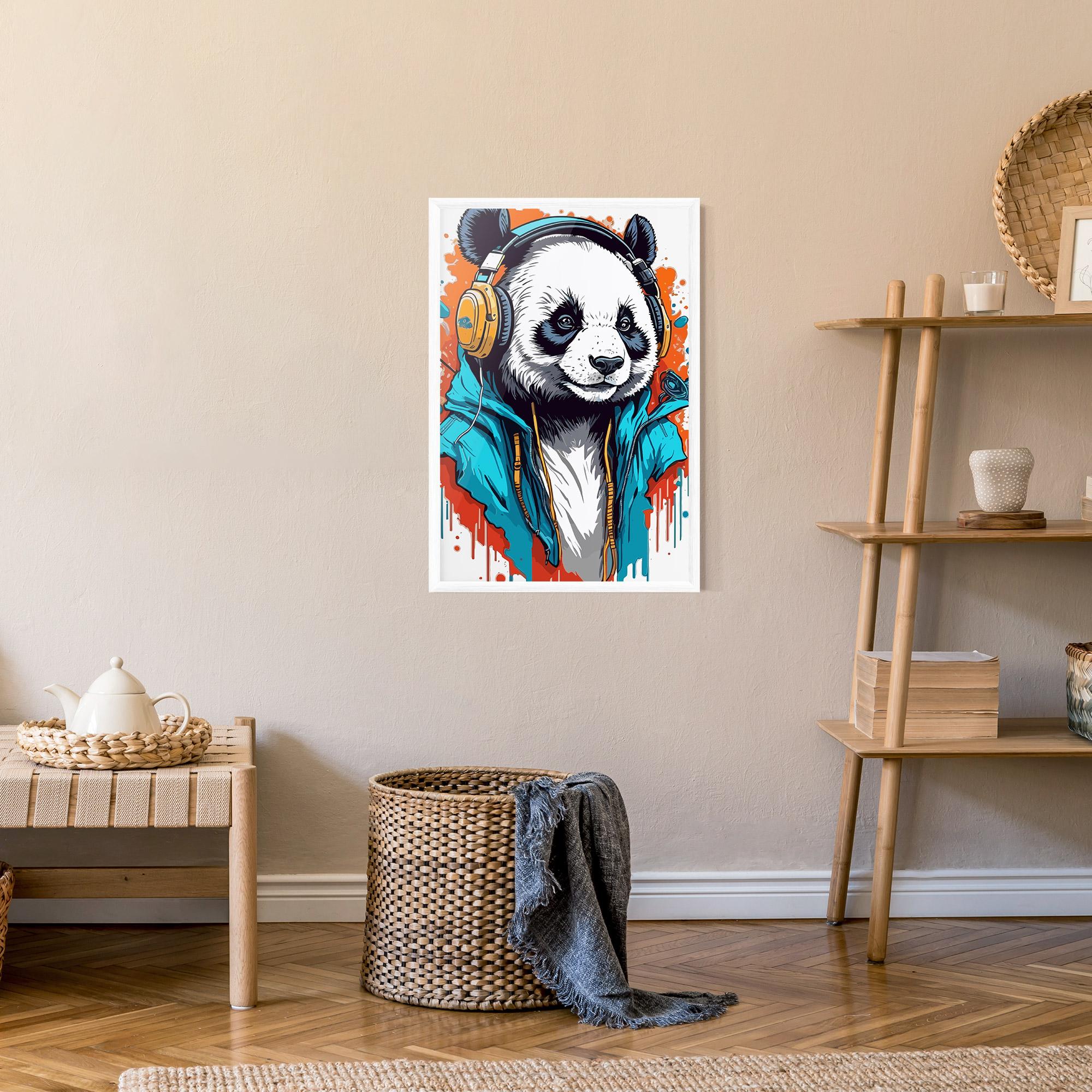 Gerahmte Poster Music Panda mockup 9