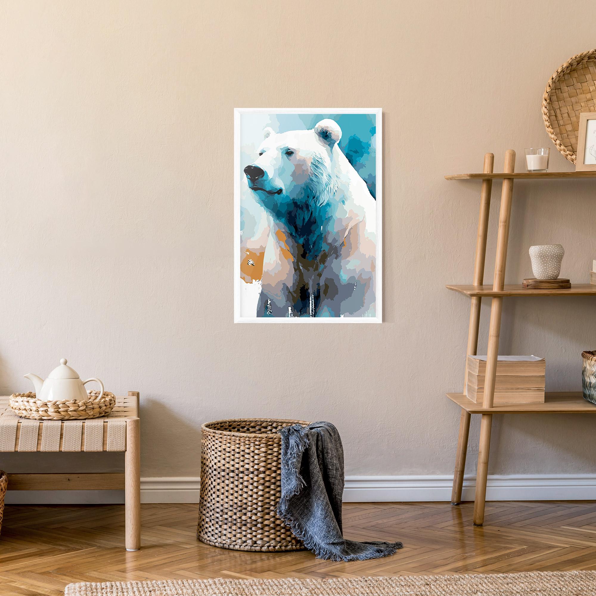 Gerahmte Poster Polar White Bear mockup 9