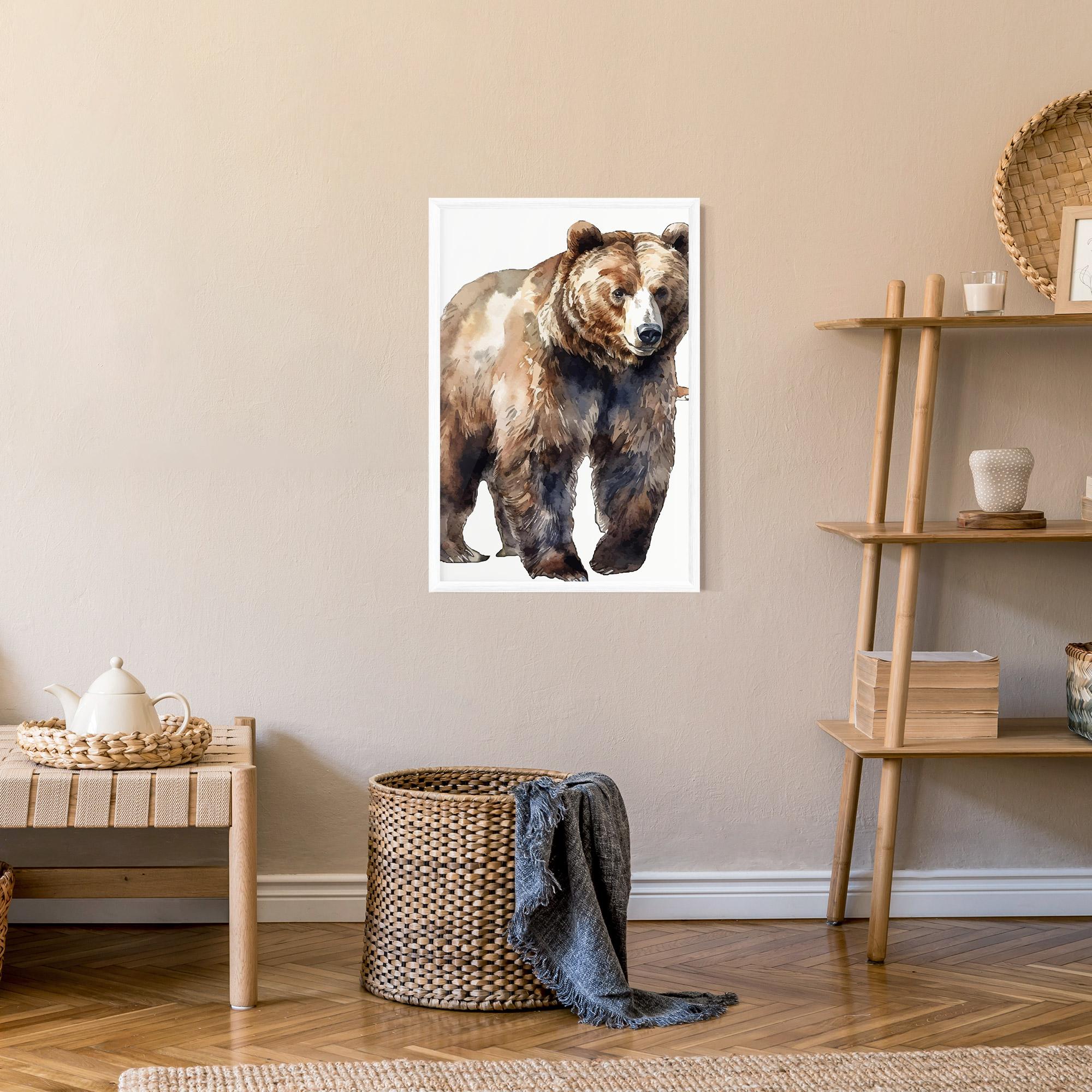 Gerahmte Poster Watercolor Bear Art mockup 9