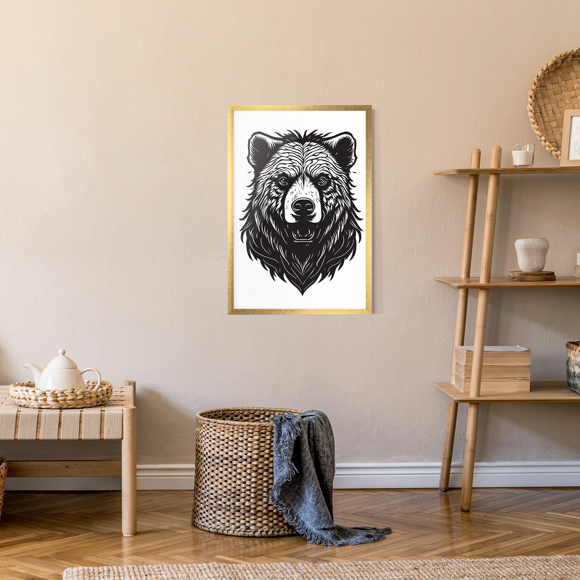 Gerahmte Poster Bear Black Head mockup 9