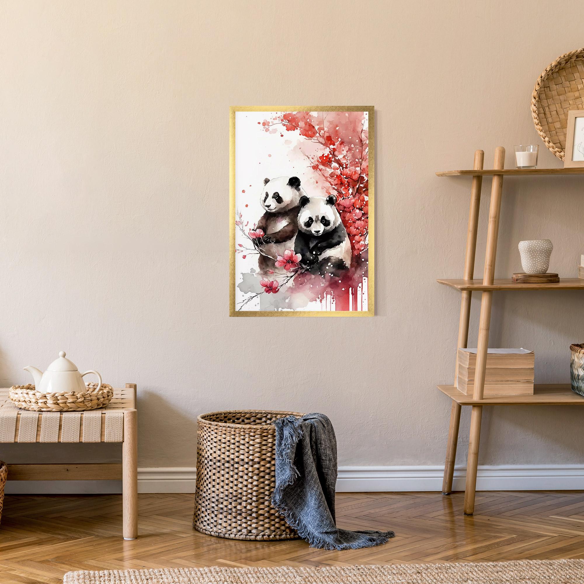 Gerahmte Poster Blossom Panda mockup 9