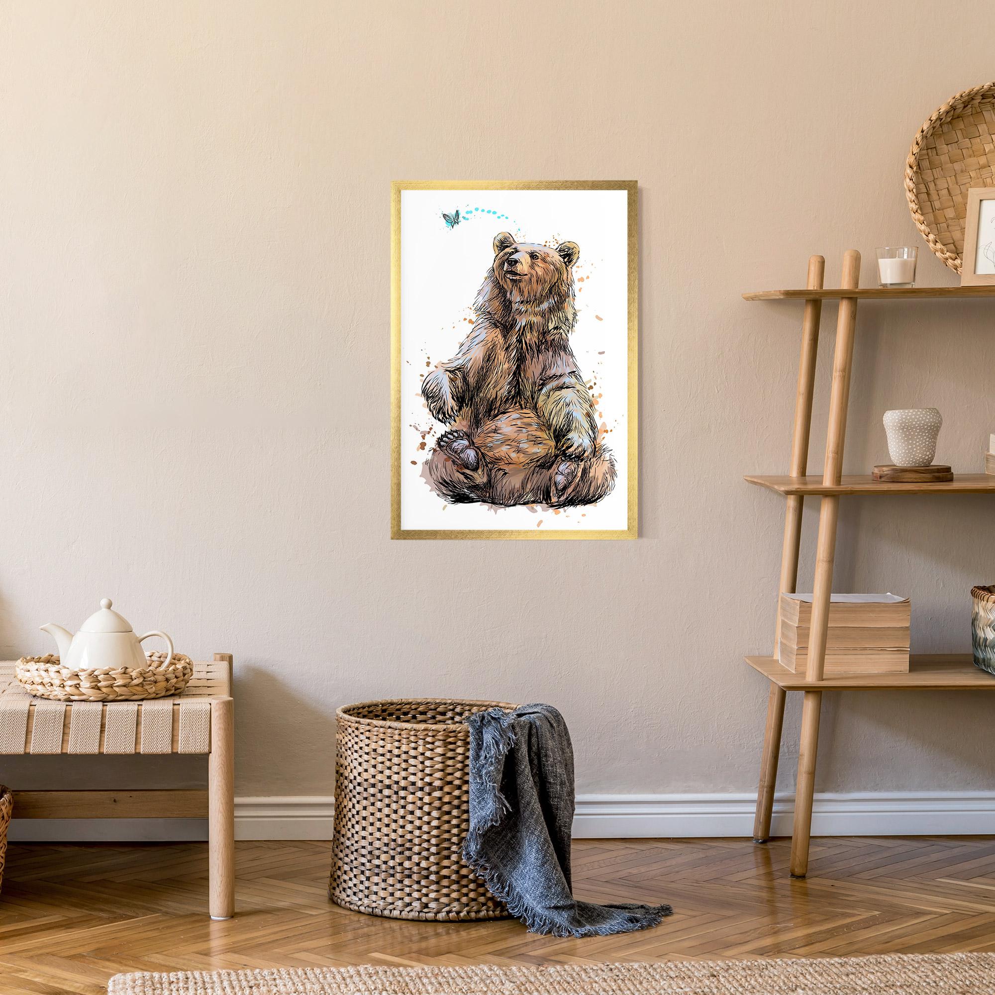 Gerahmte Poster Butterfly Bear mockup 9