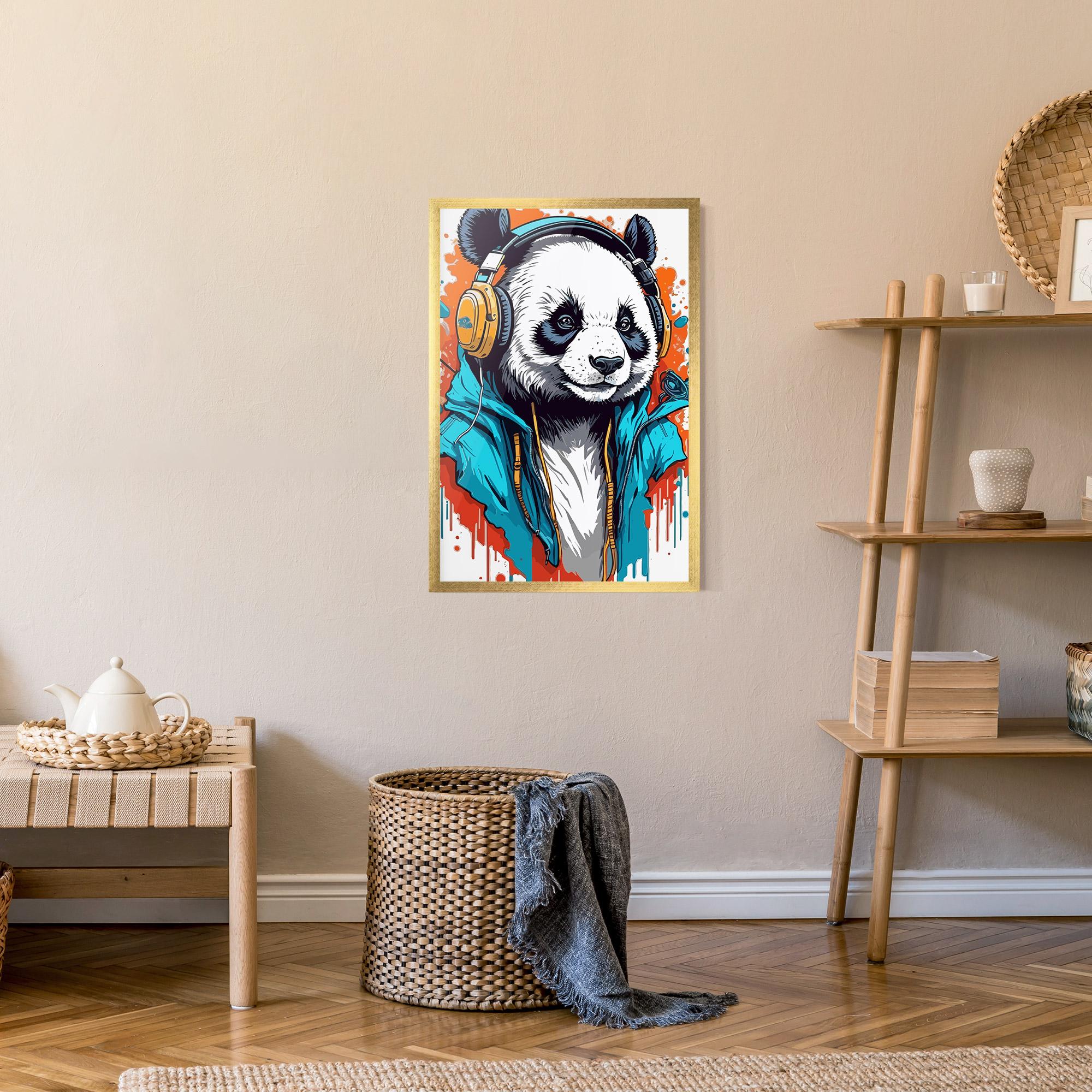 Gerahmte Poster Music Panda mockup 9