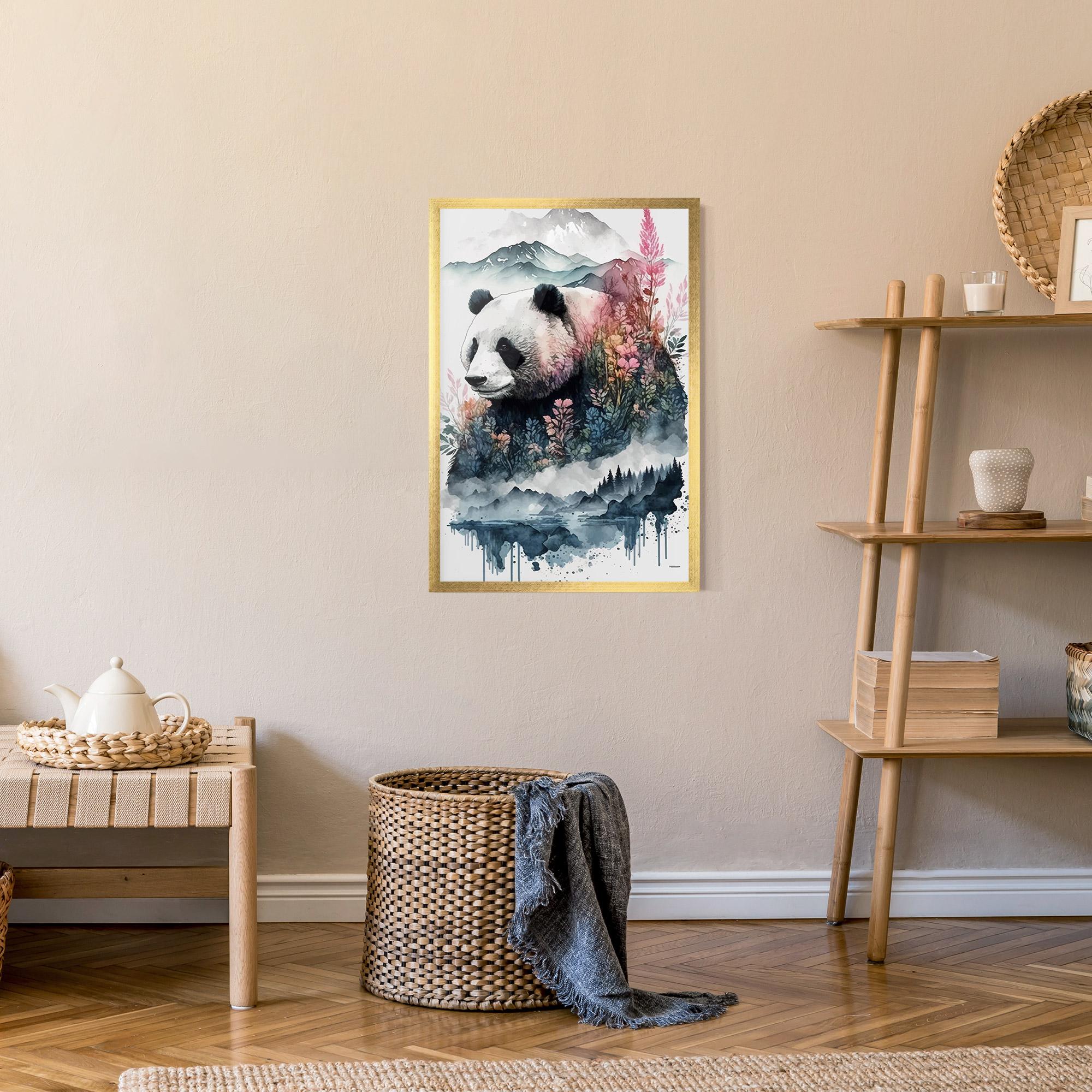 Gerahmte Poster Panda Art mockup 9