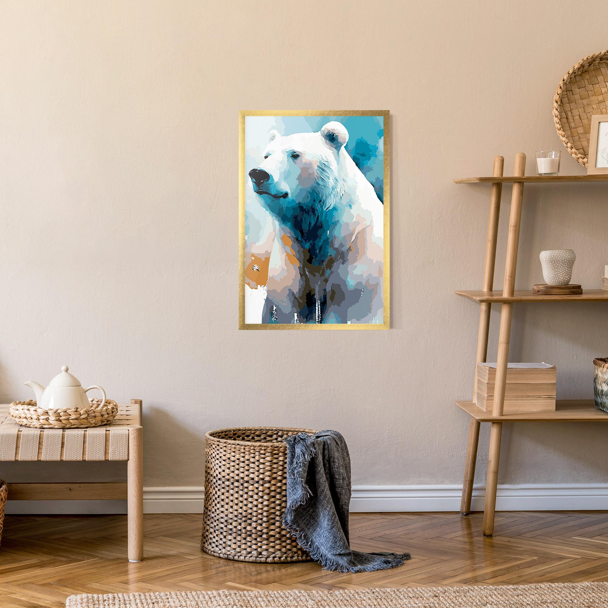 Gerahmte Poster Polar White Bear mockup 9