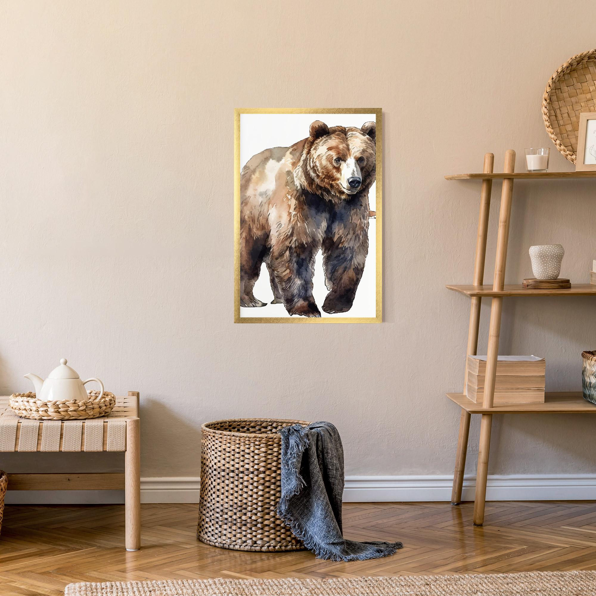 Gerahmte Poster Watercolor Bear Art mockup 9