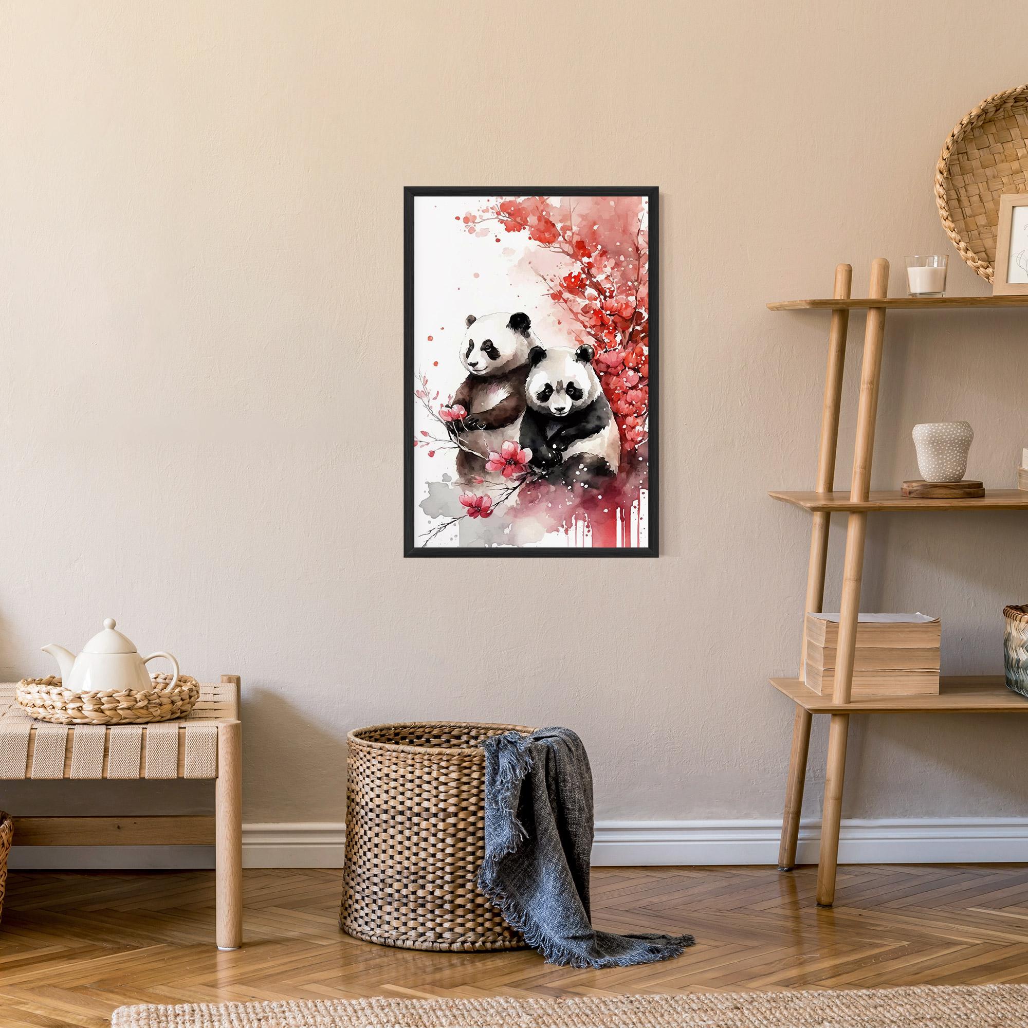 Gerahmte Poster Blossom Panda mockup 9