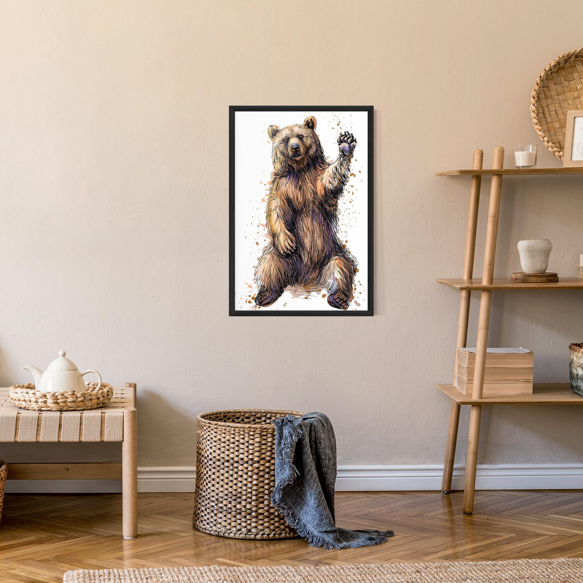 Gerahmte Poster Brown Purple Bear mockup 9