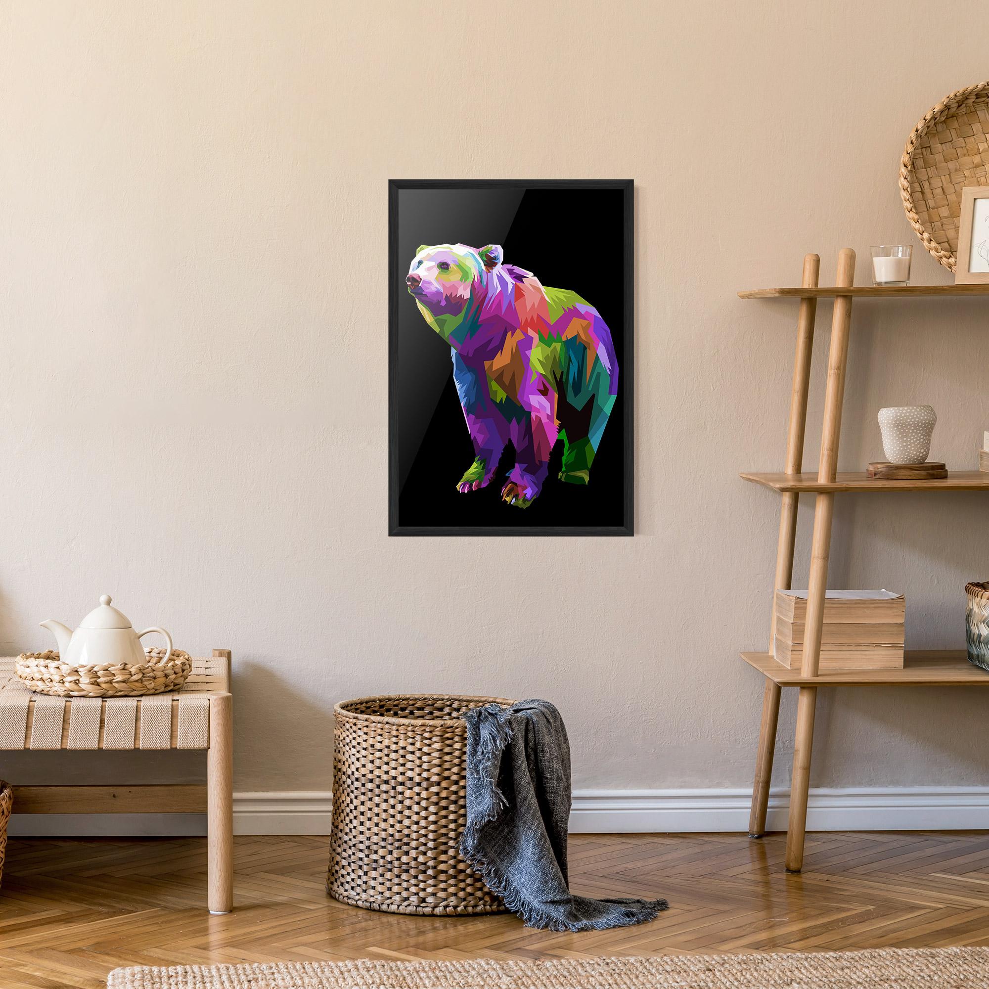 Gerahmte Poster Colorful Icebear mockup 9