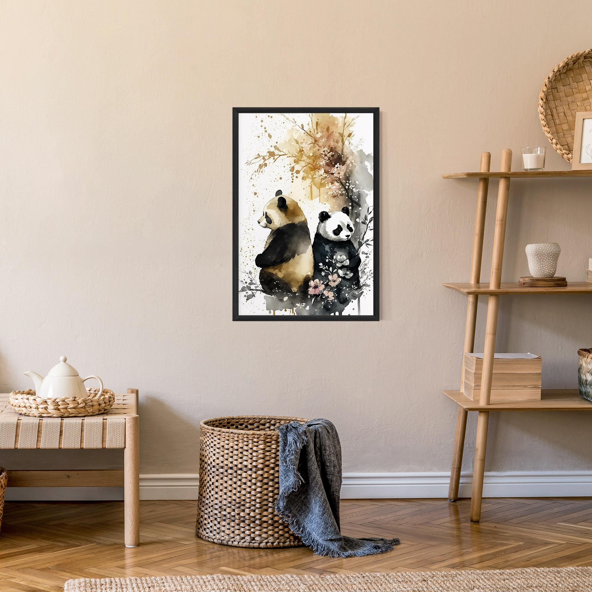 Gerahmte Poster Gold Panda Art mockup 9
