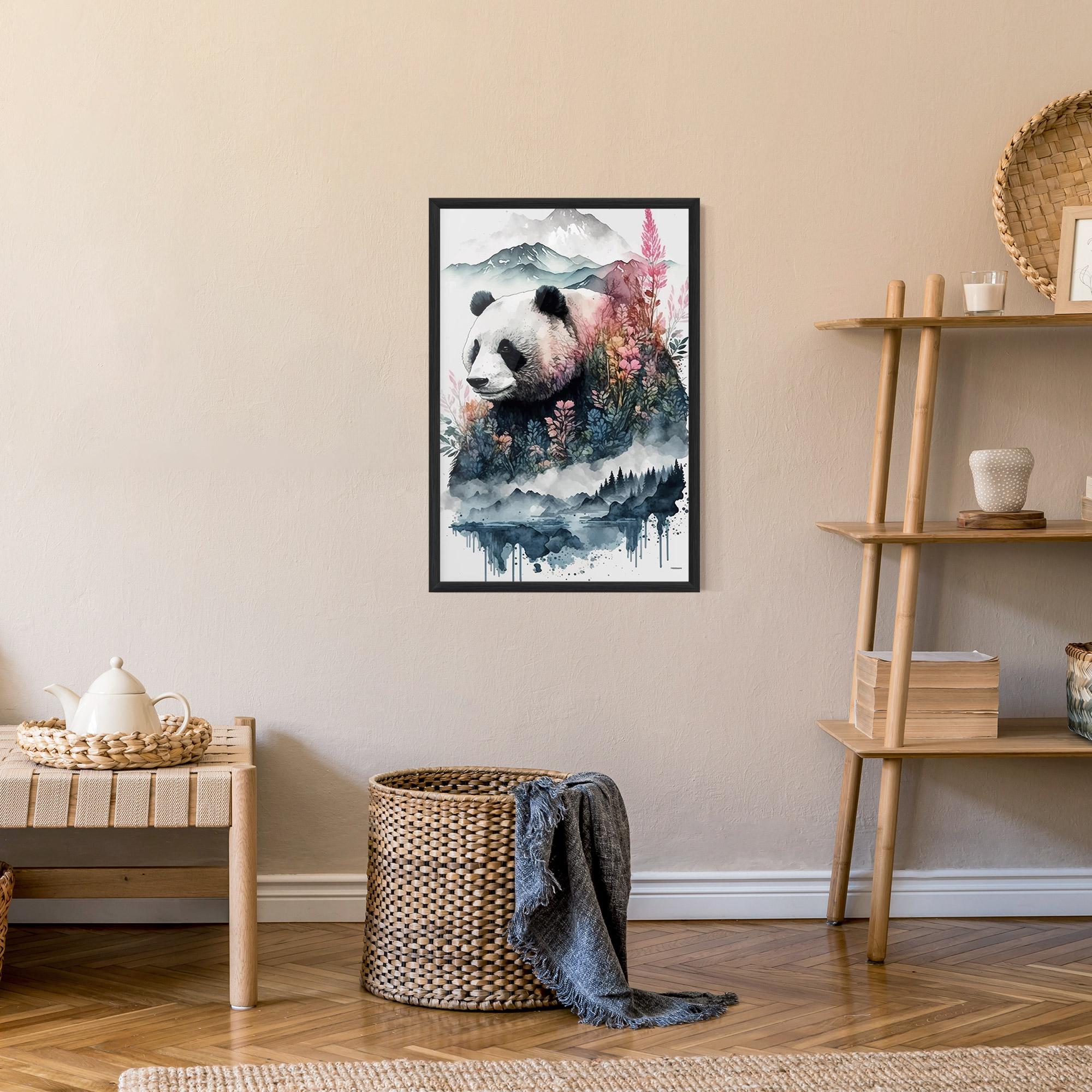 Gerahmte Poster Panda Art mockup 9
