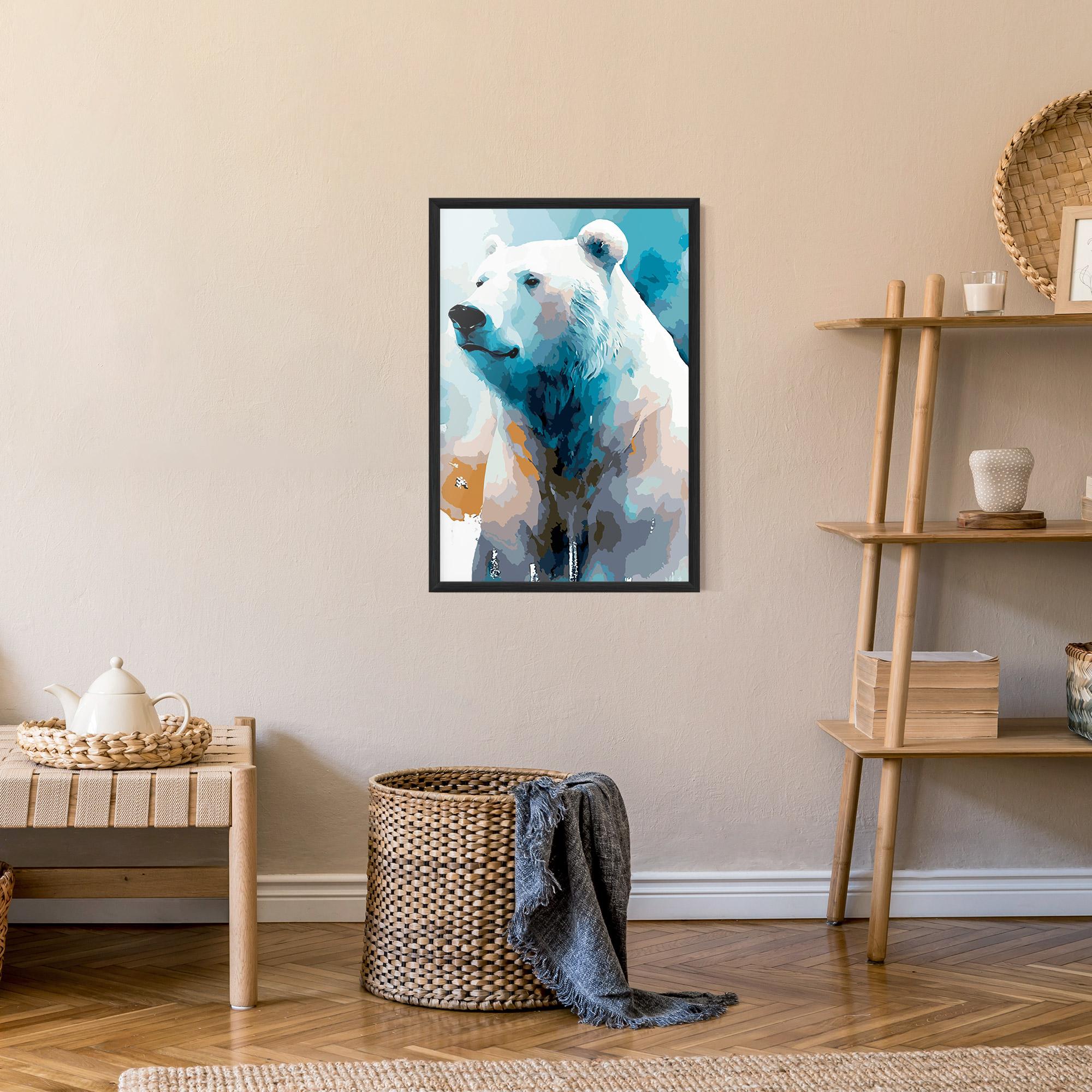 Gerahmte Poster Polar White Bear mockup 9