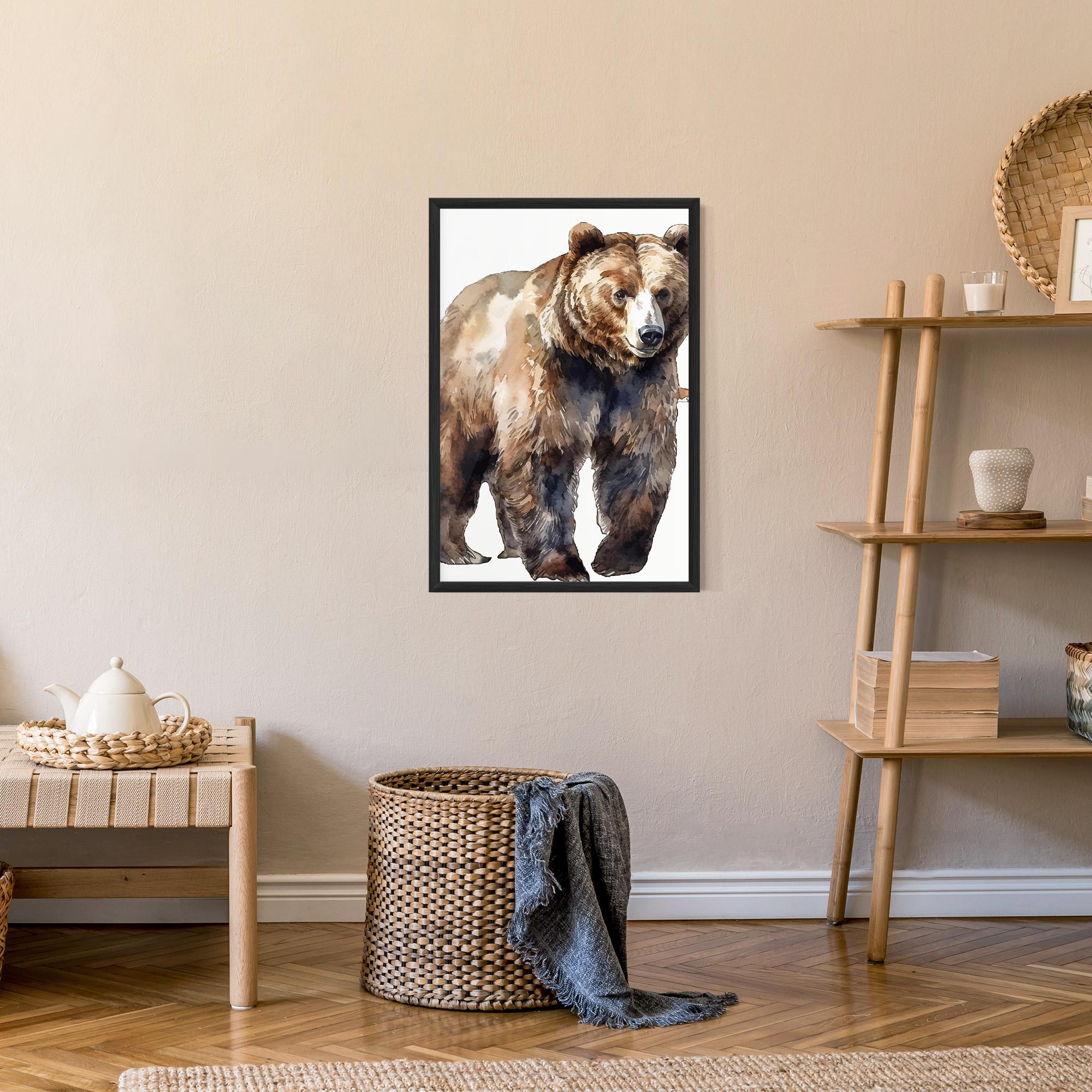 Gerahmte Poster Watercolor Bear Art mockup 9