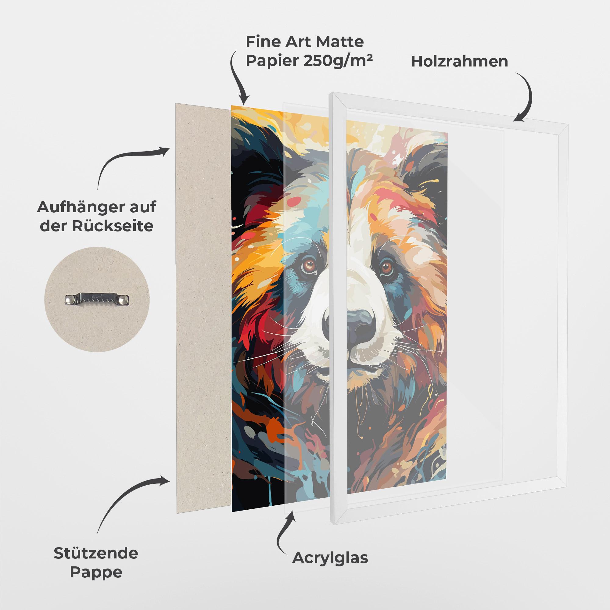 Gerahmte Poster Cream Color Bear mockup 1