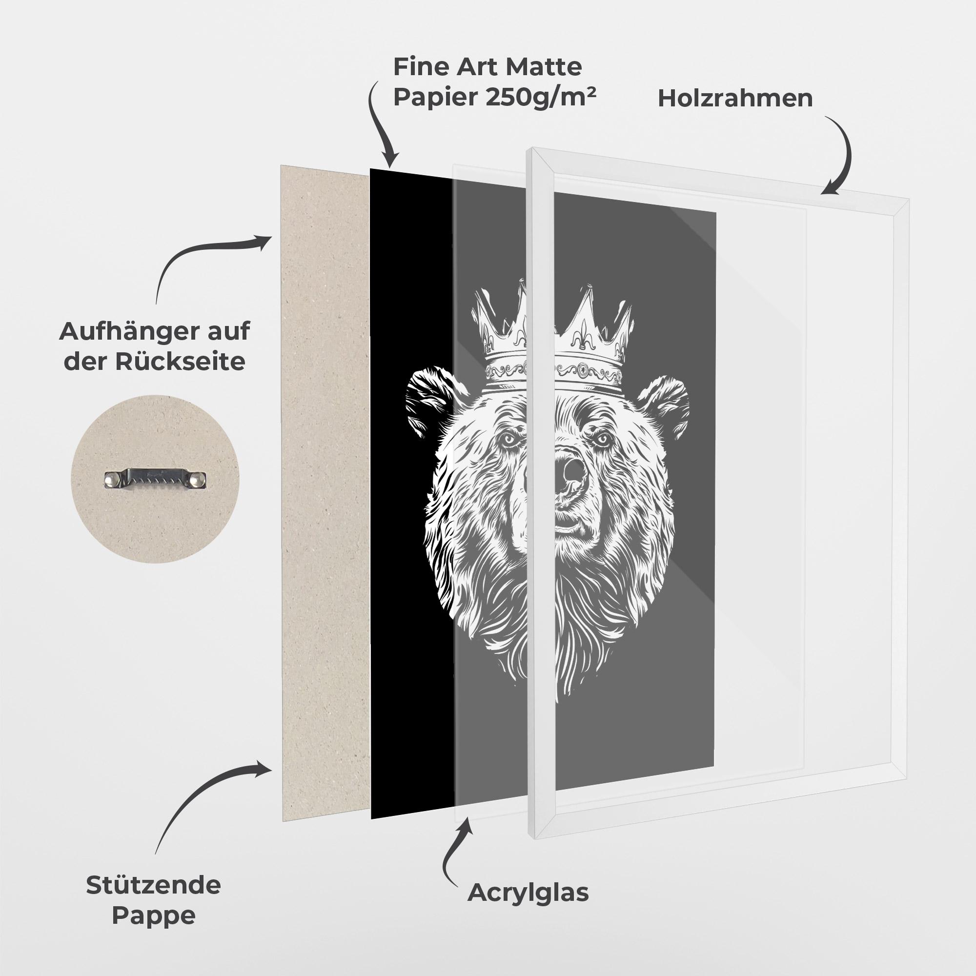Gerahmte Poster King Bear mockup 1