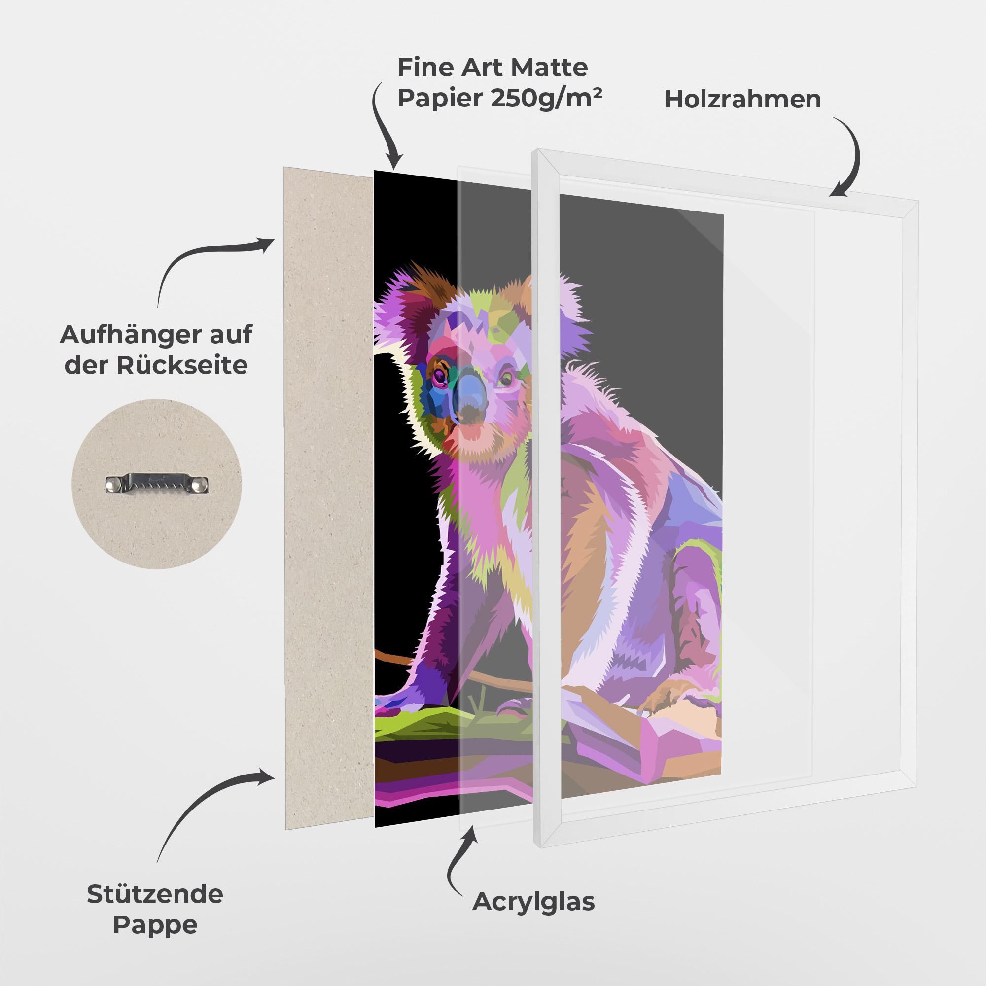 Gerahmte Poster Koala Art mockup 1