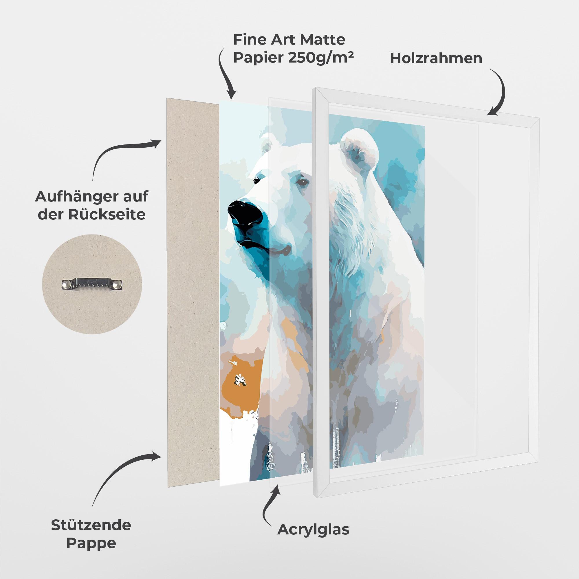 Gerahmte Poster Polar White Bear mockup 1