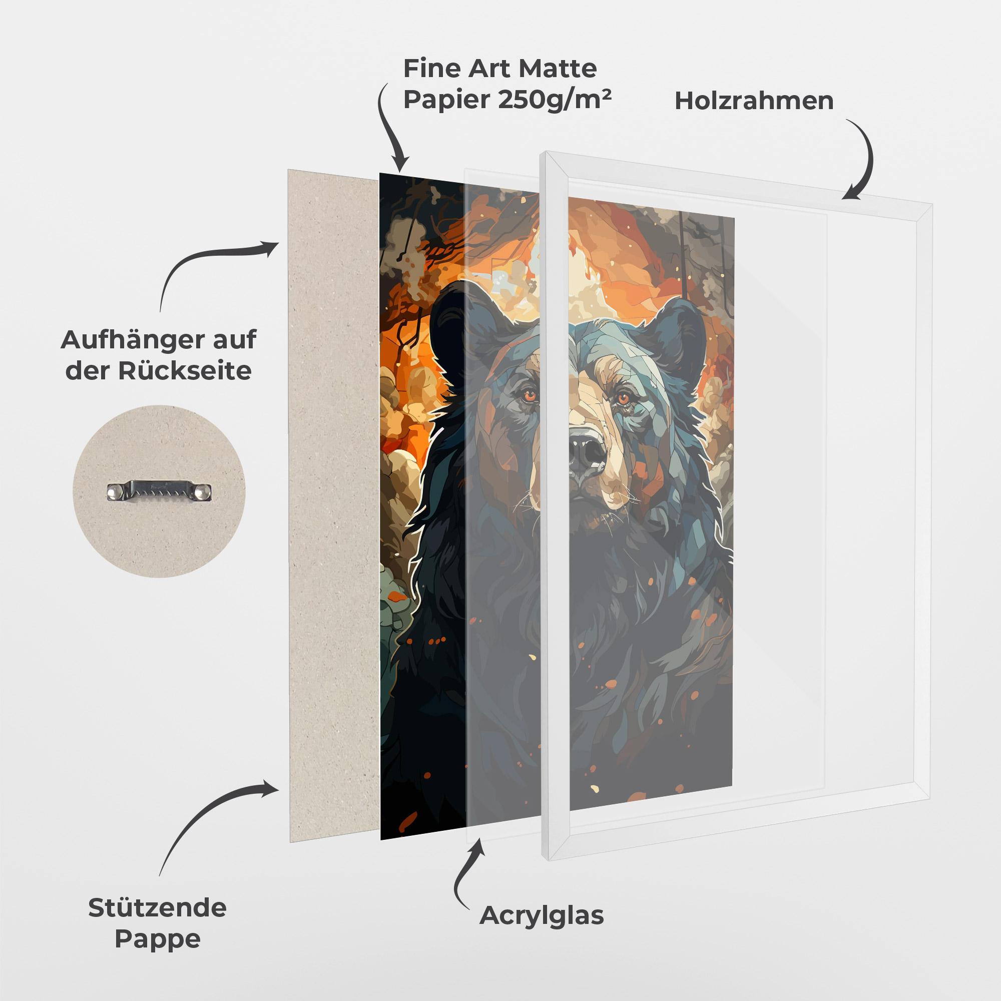 Gerahmte Poster Pretty Bear Art mockup 1