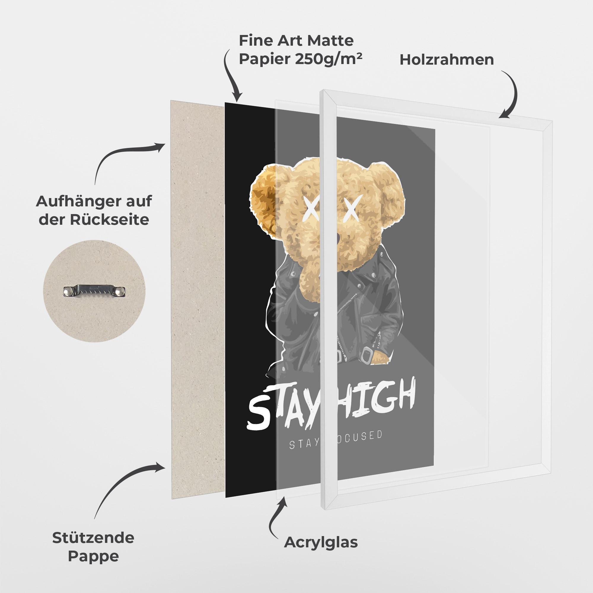 Gerahmte Poster Stay High mockup 1