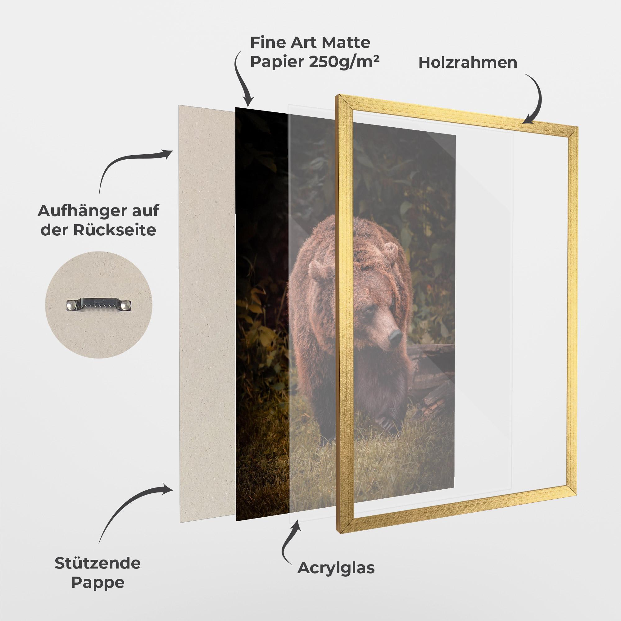 Gerahmte Poster Brown Bear mockup 1