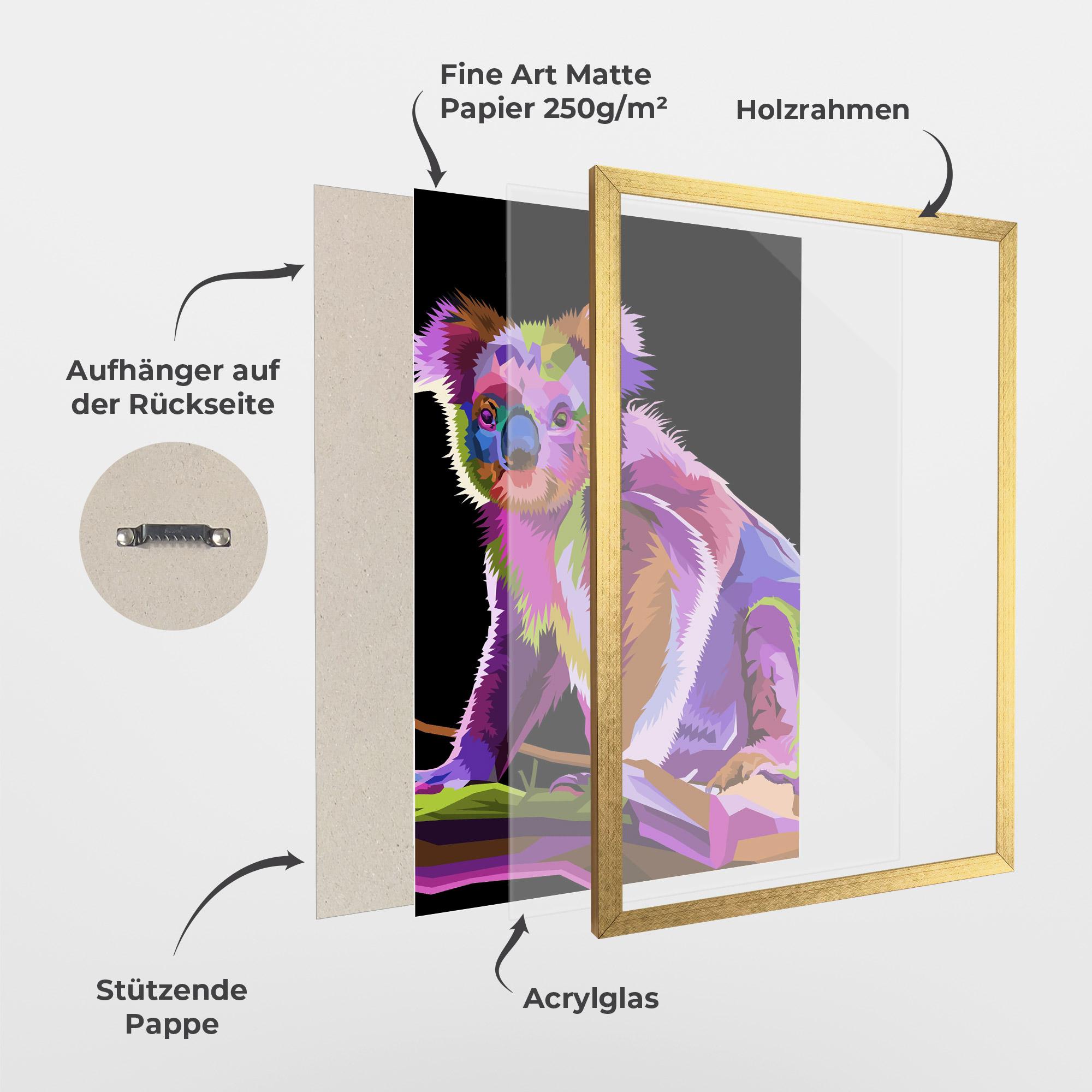 Gerahmte Poster Koala Art mockup 1