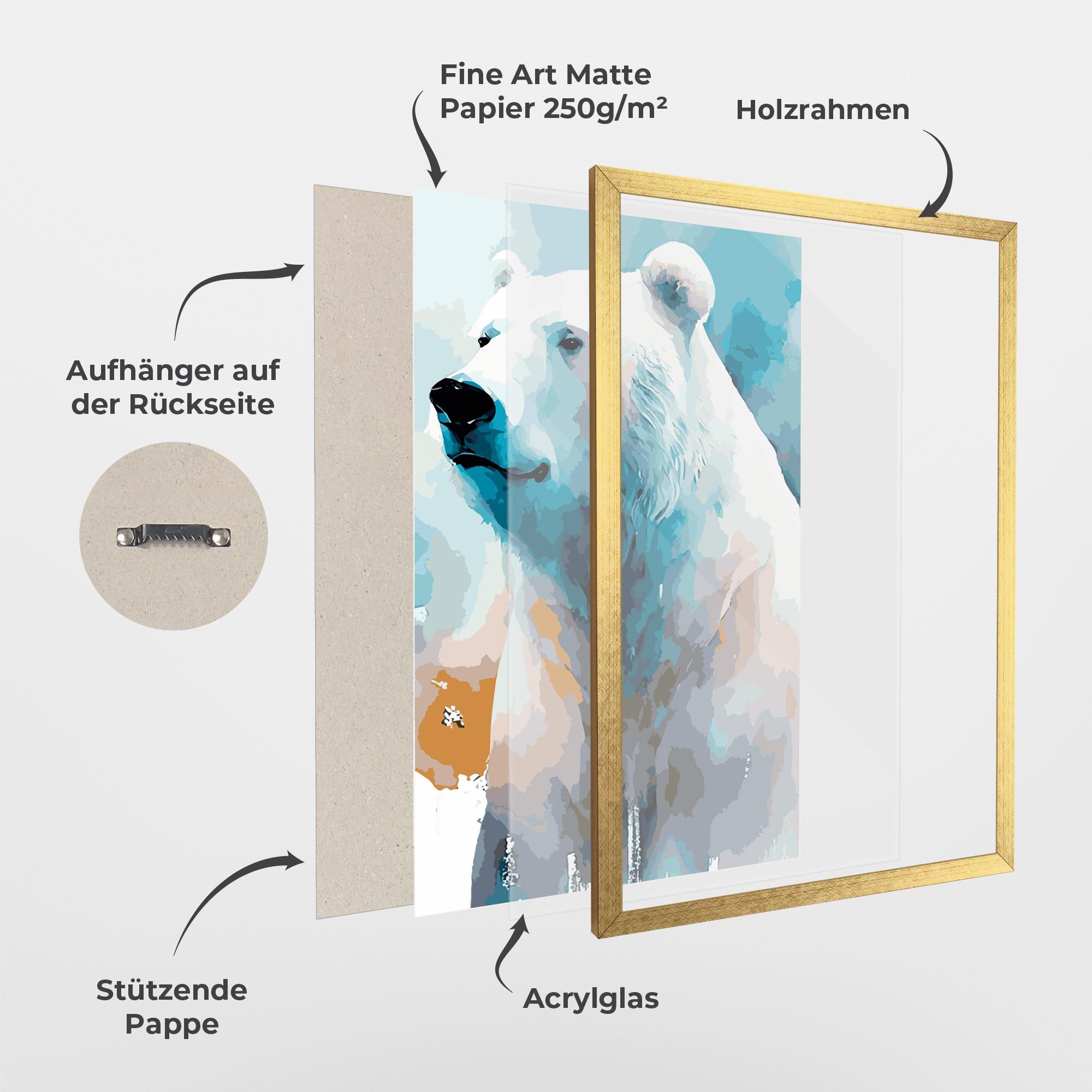 Gerahmte Poster Polar White Bear mockup 1
