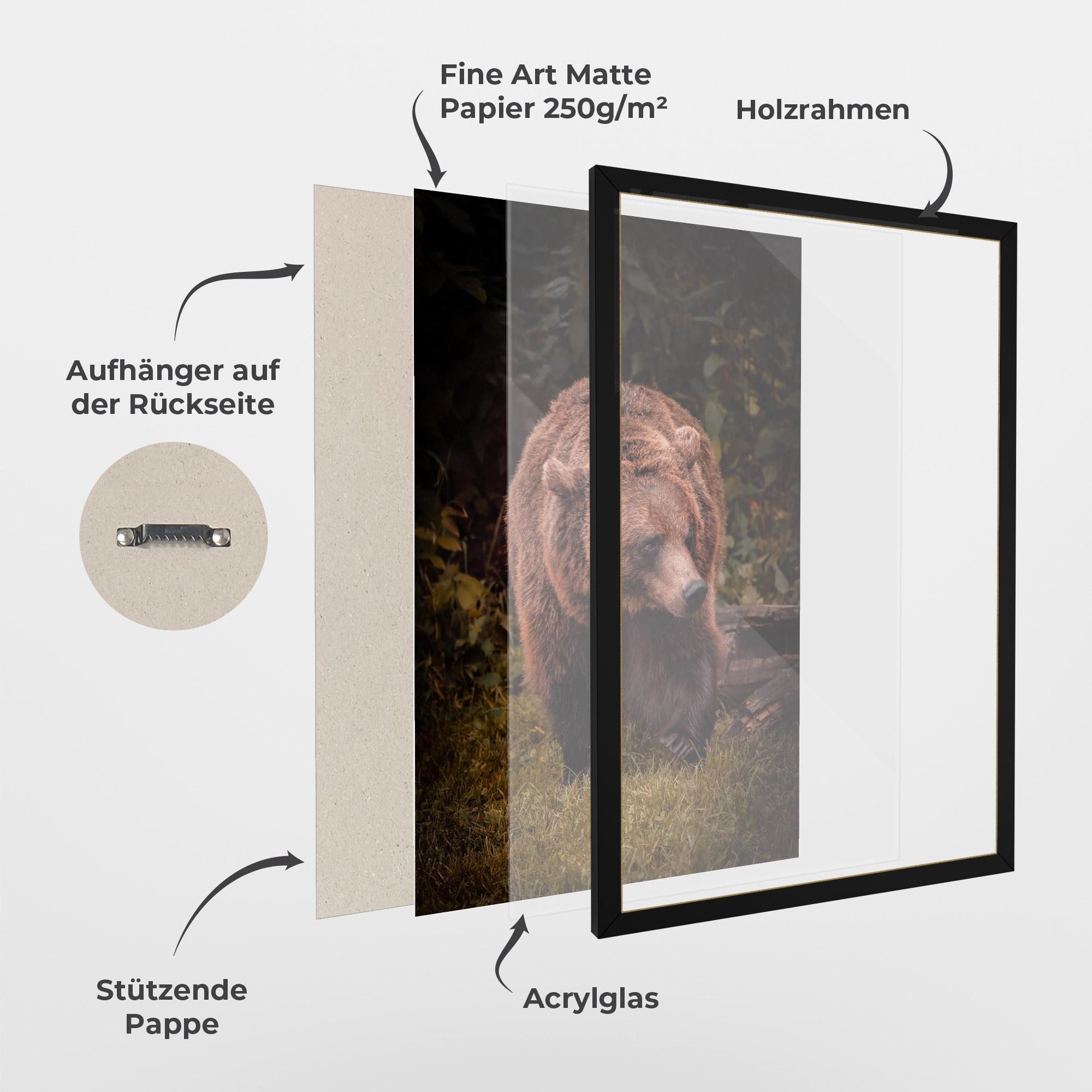 Gerahmte Poster Brown Bear mockup 1